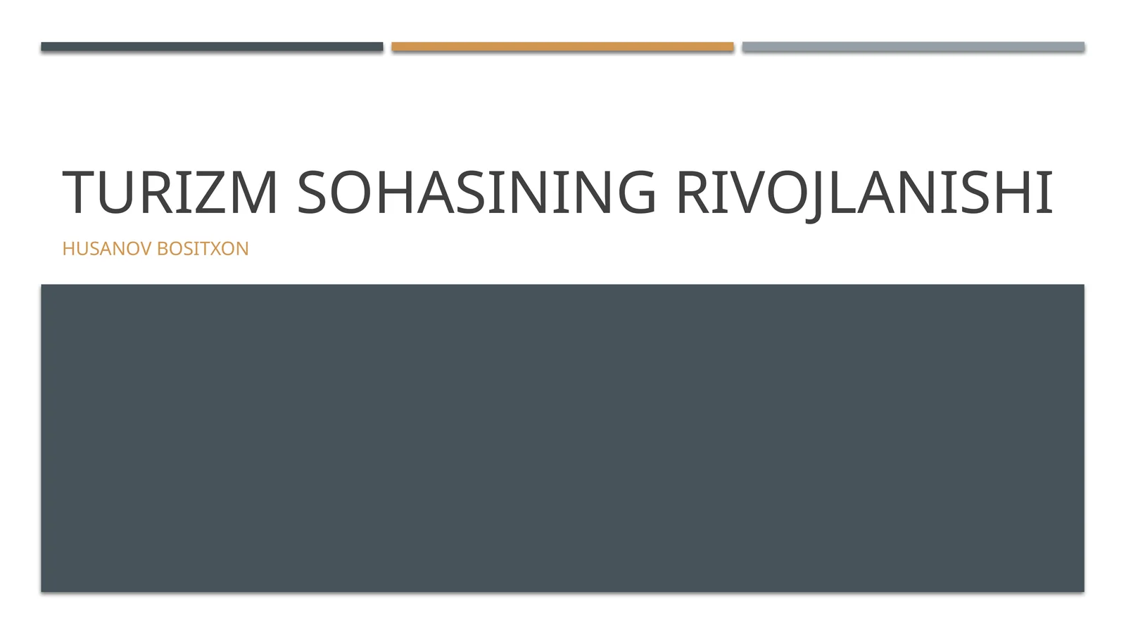 Turizm sohasining rivojlanishi