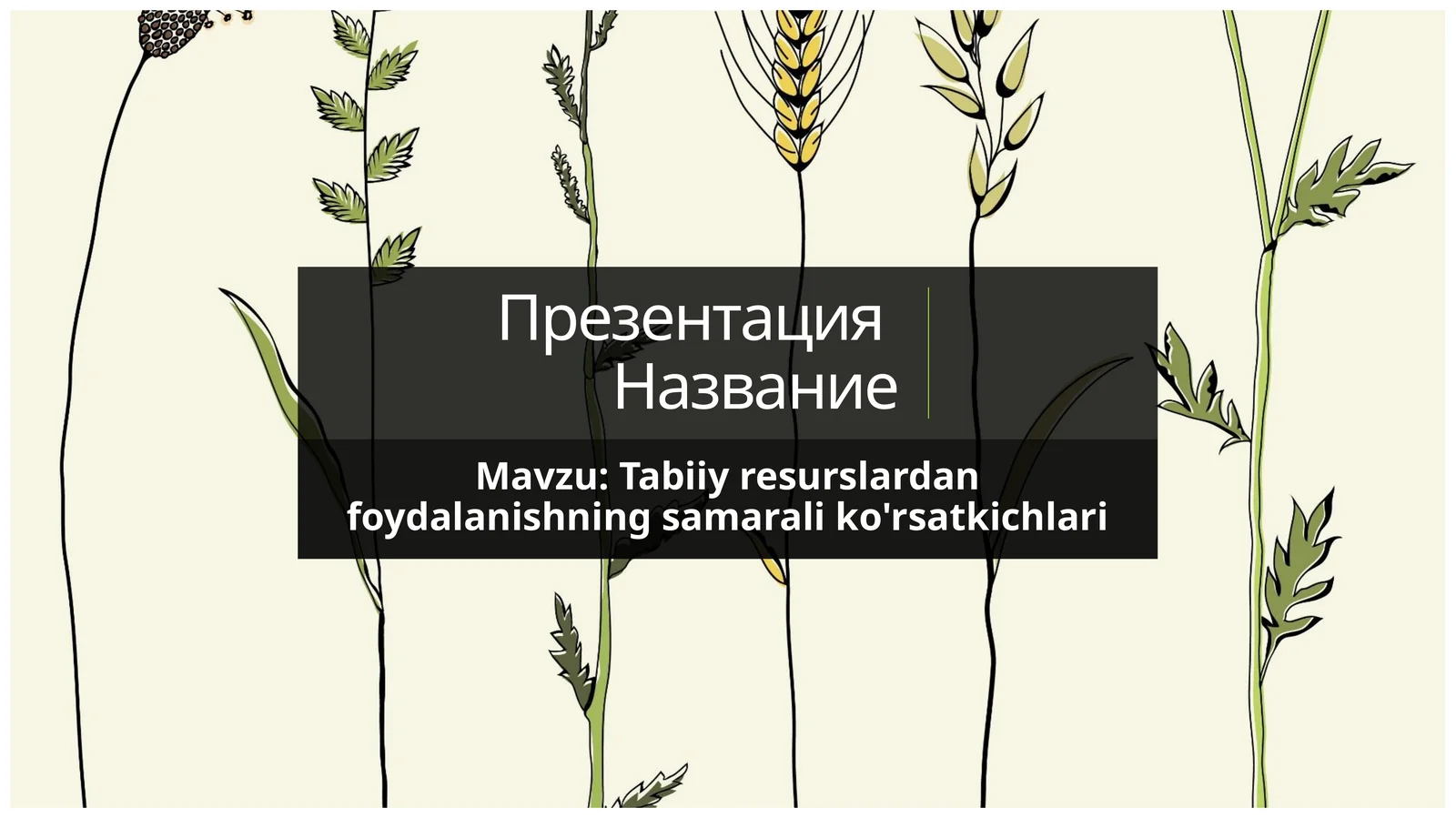 Tabiiy resurslardan foydalanishning samarali ko'rsatkichlari