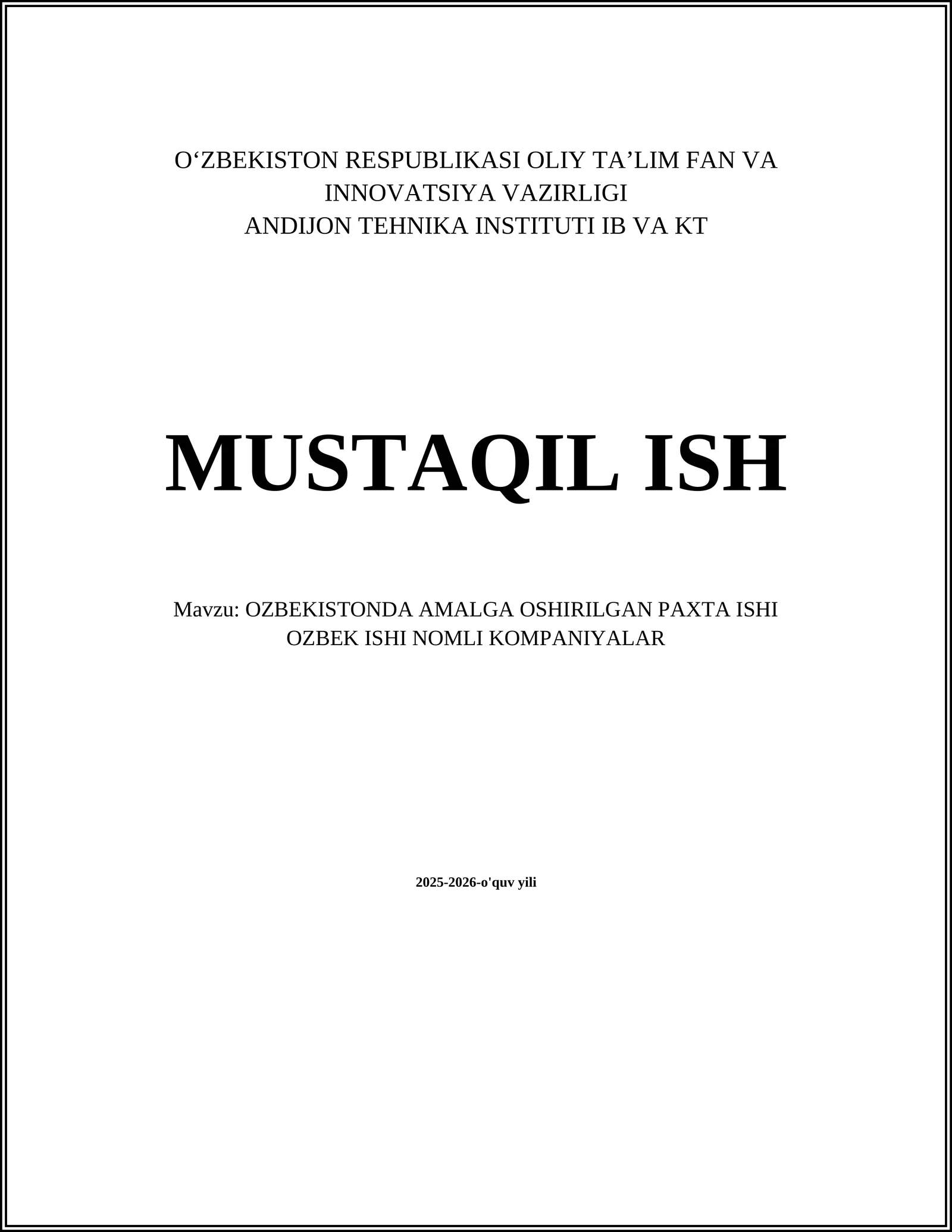 O‘zbek ishi nomli kompaniyalar