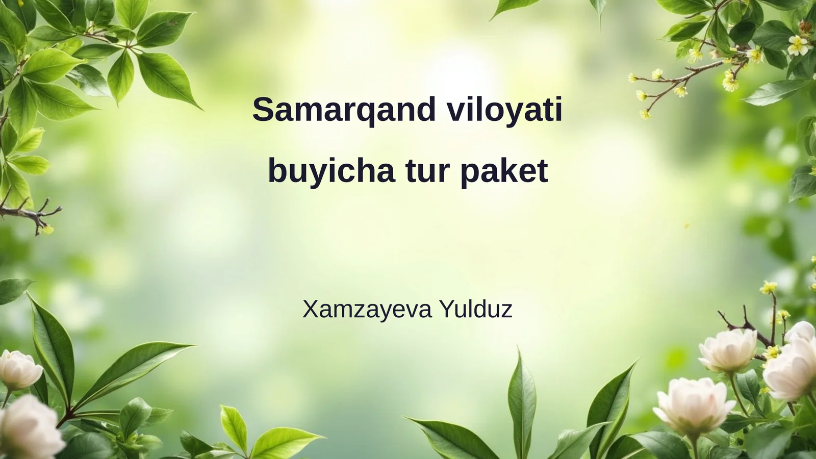 Samarqand viloyati buyicha tur paket