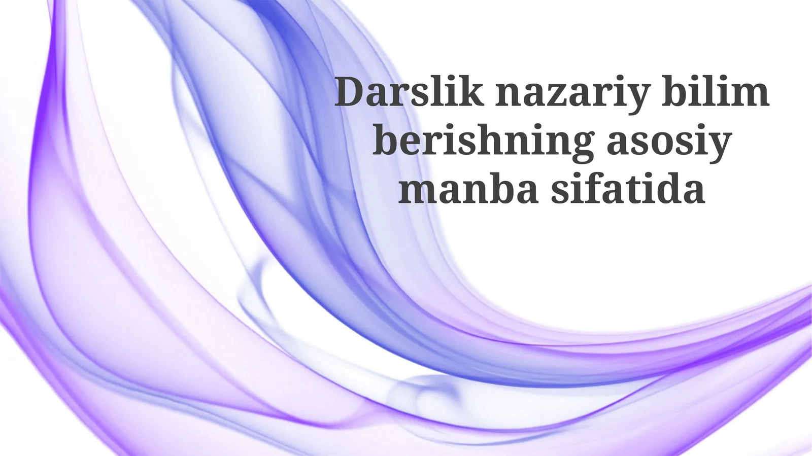 Darslik: Nazariy Bilimlar Manbai Sifatida