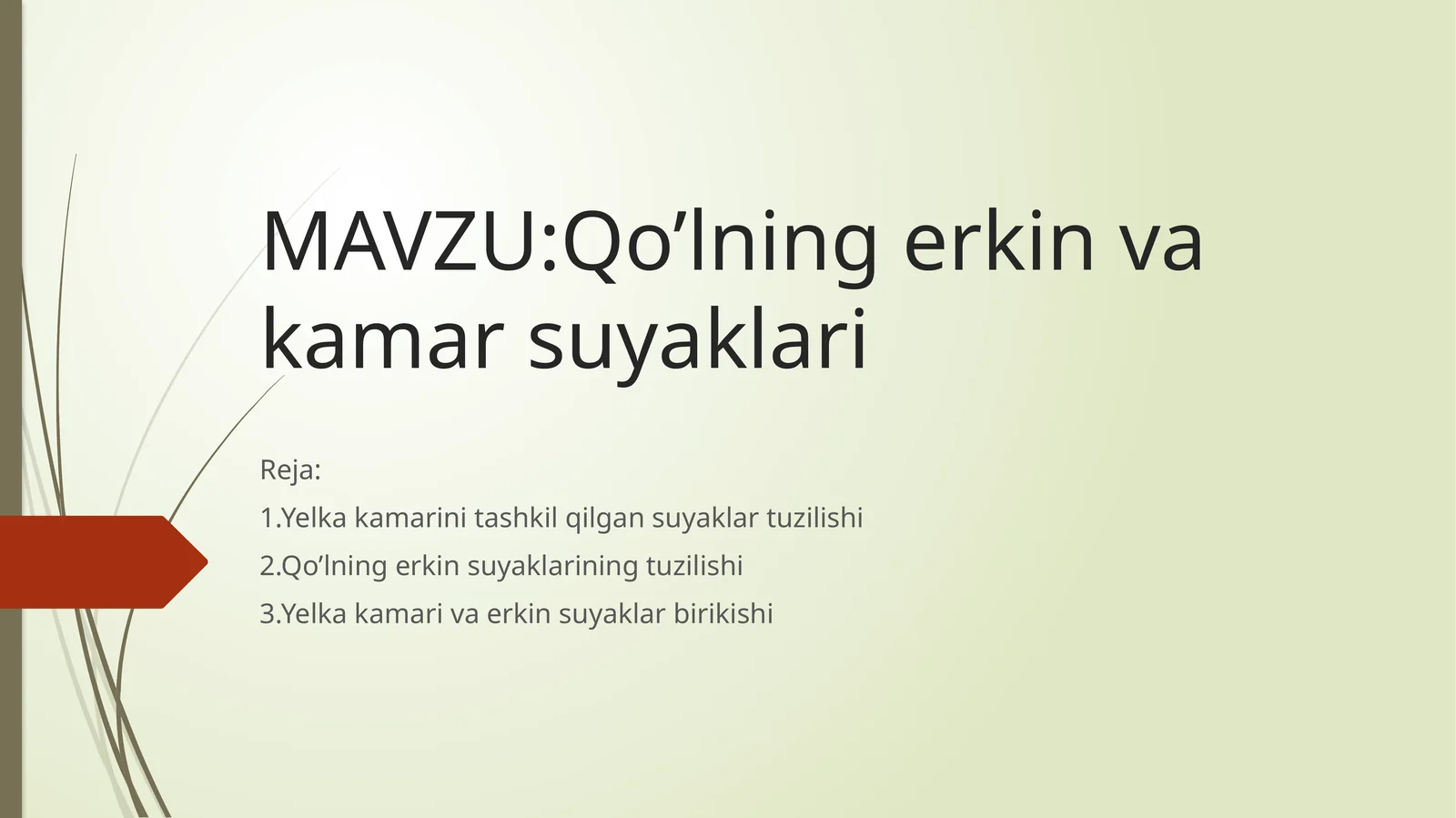 Qo’lningerkinvakamarsuyaklari