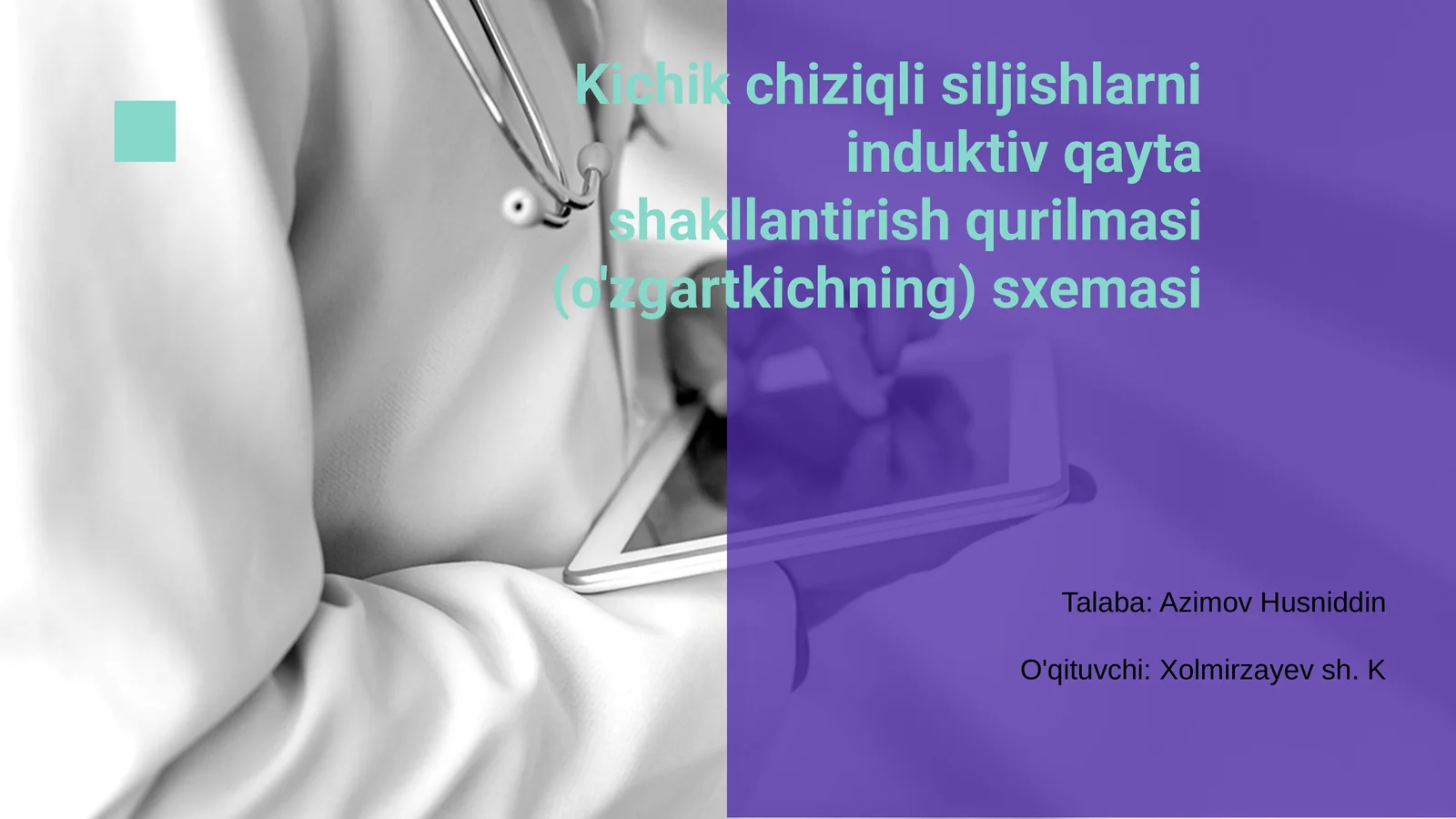 Chiziqli siljishlarni induktiv qayta shakllantirish qurilmasi