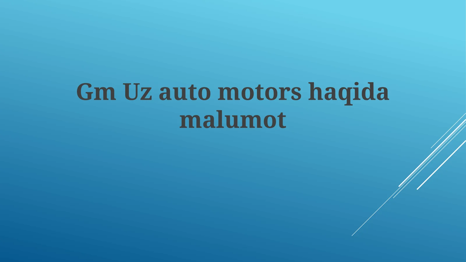 GmUzauto motorshaqidamalumot