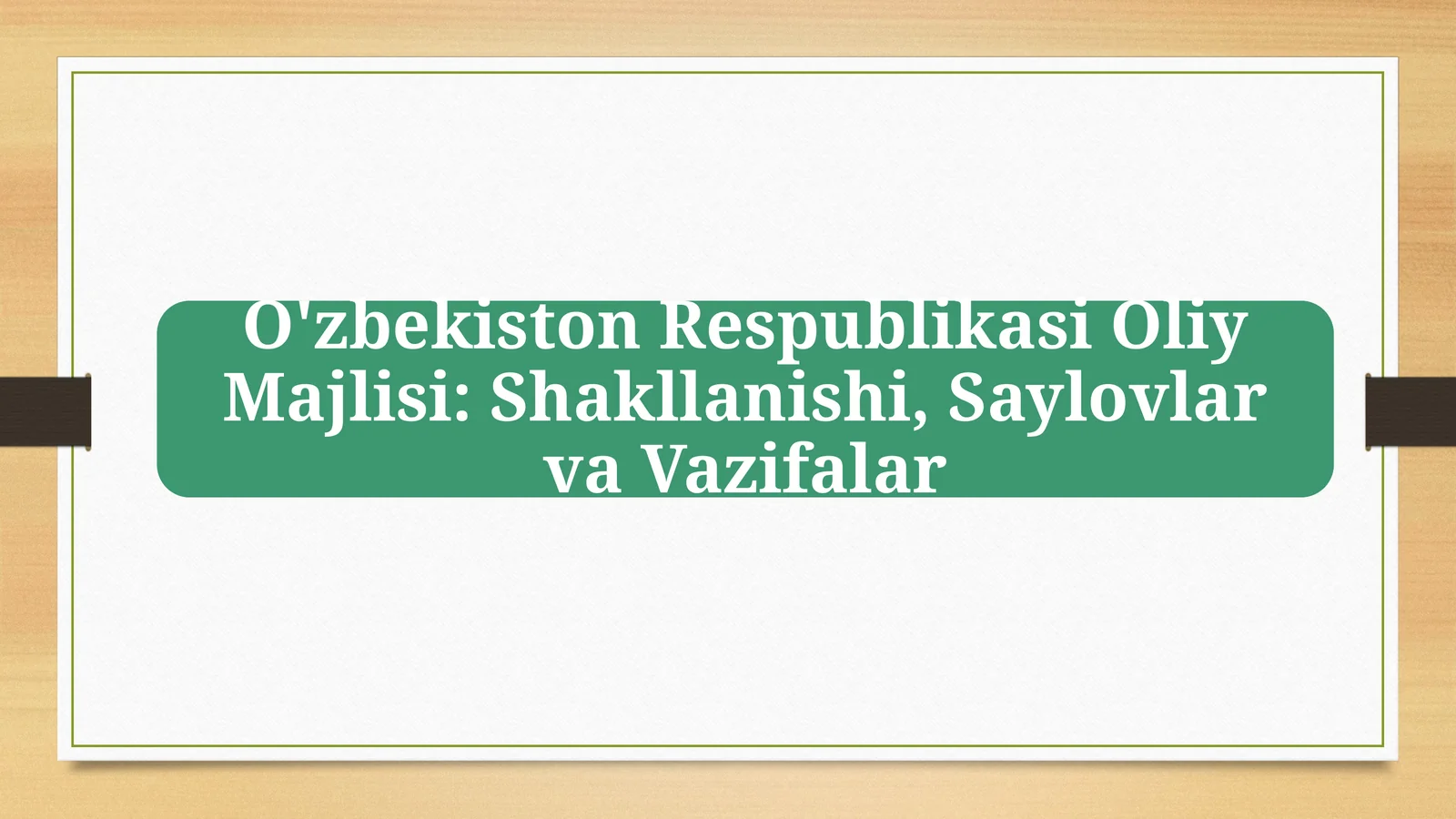 Oliy Majlis: O'zbekiston Parlamentining Asosi