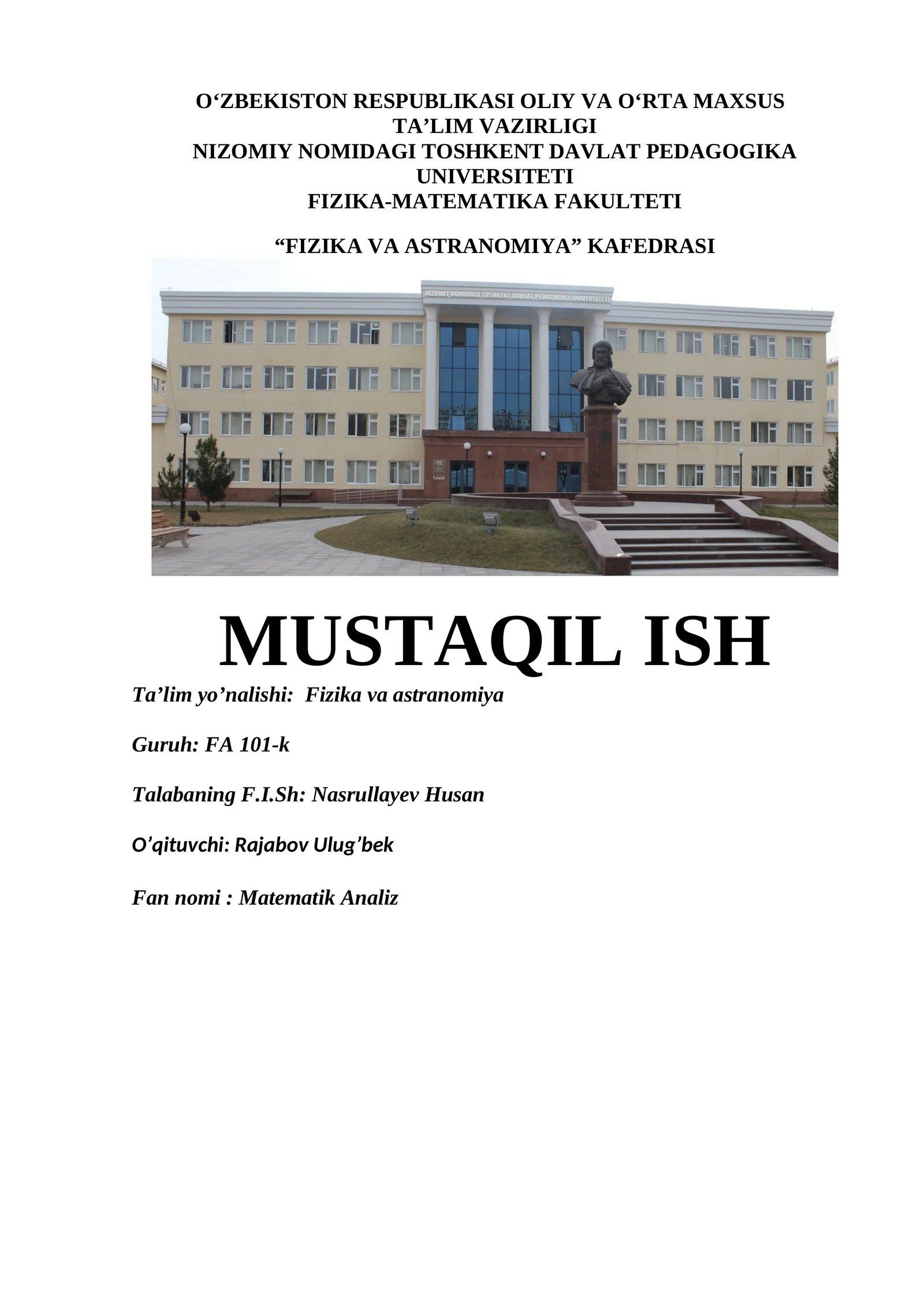 Fizika va Astronomiya