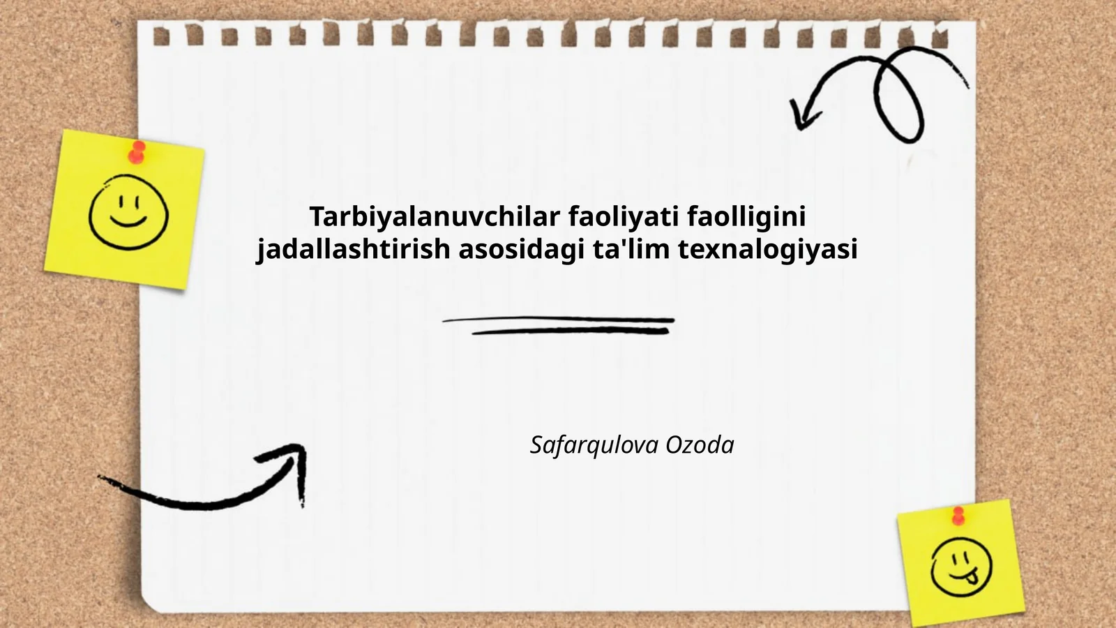 Tarbiyalanuvchilar faoliyati faolligini jadallashtirish asosidagi ta'lim texnalogiyasi