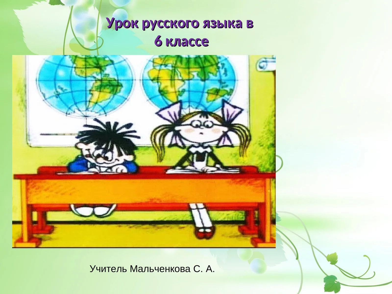 Урок русского языка в6 классе