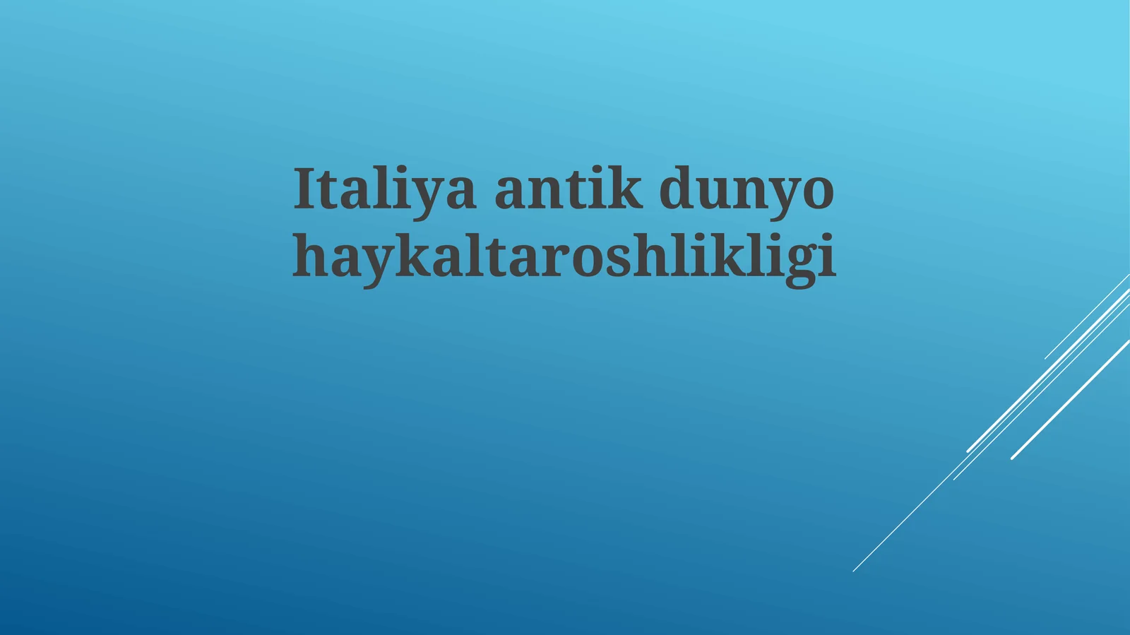 Italiyaantikdunyohaykaltaroshlikligi