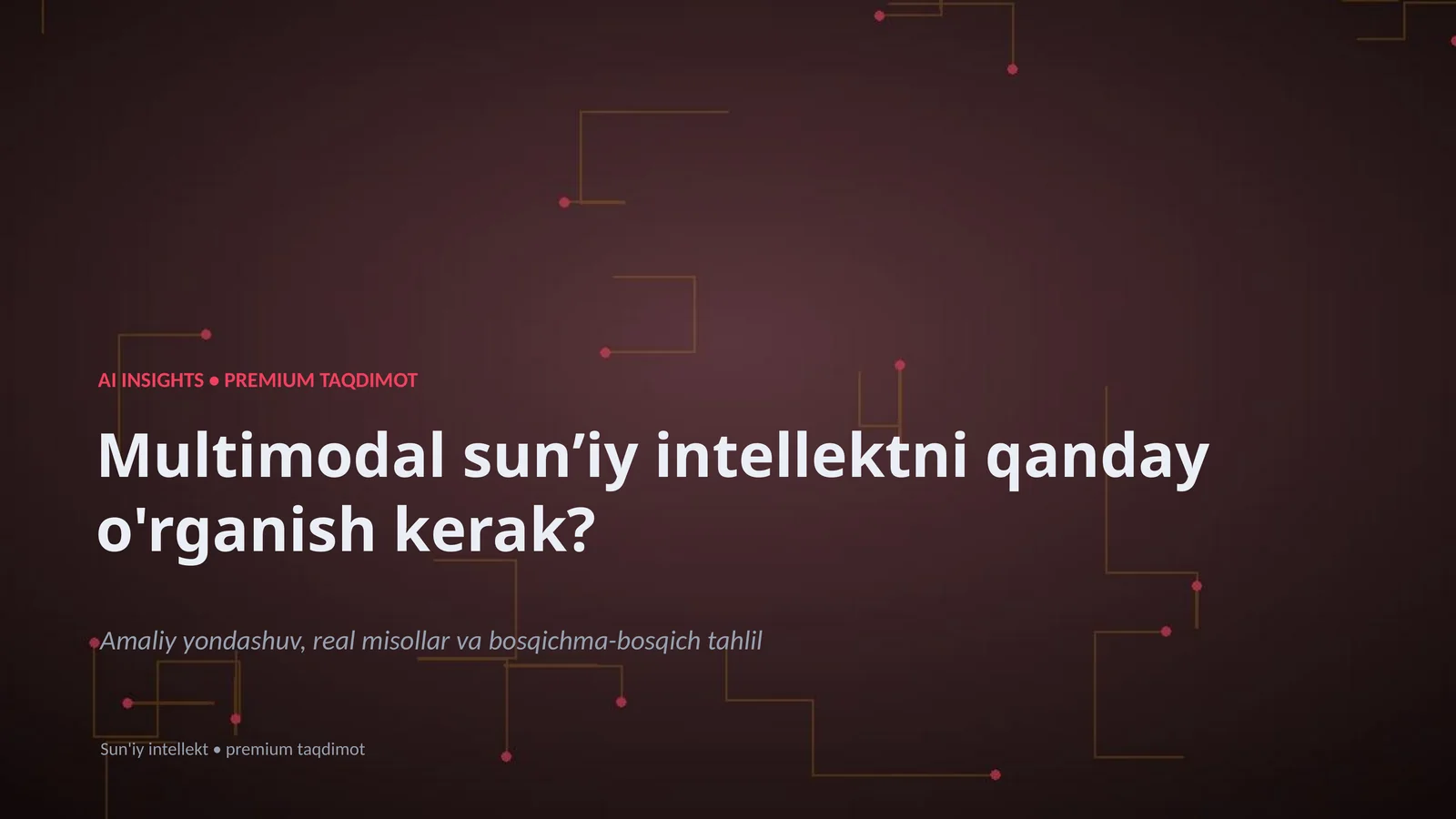 Multimodal sunʼiy intellekt bilan ishlash