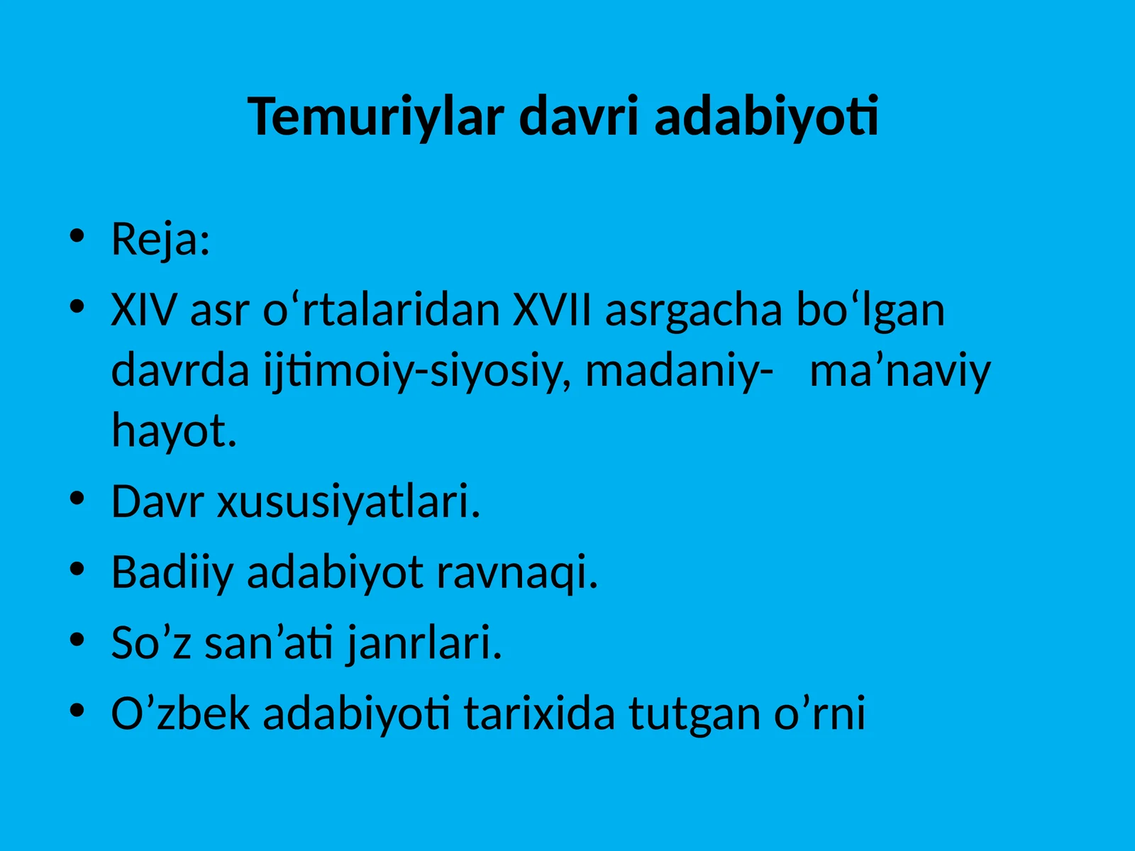 Temuriylar davri adabiyoti