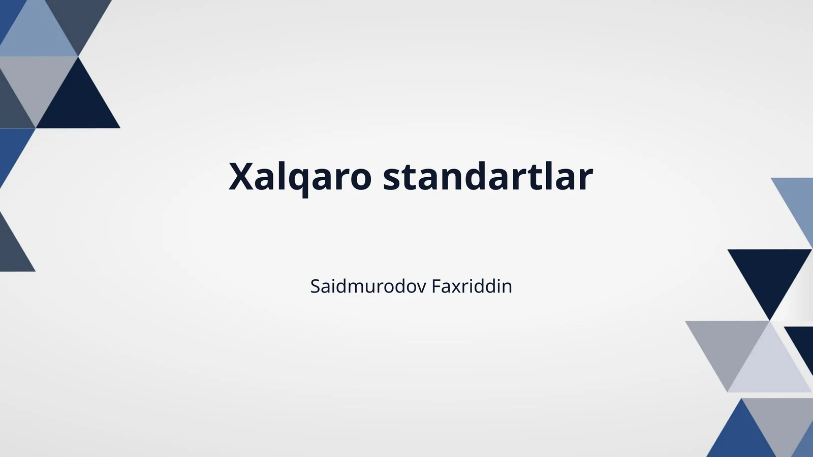 Xalqaro standartlar