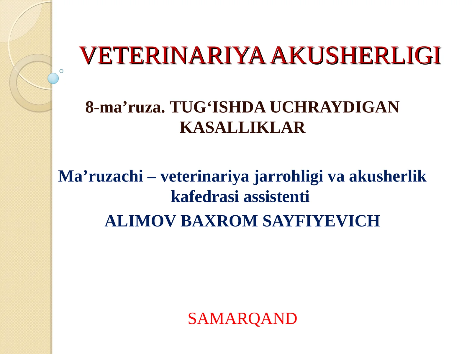 VETERINARIYA AKUSHERLIGI
