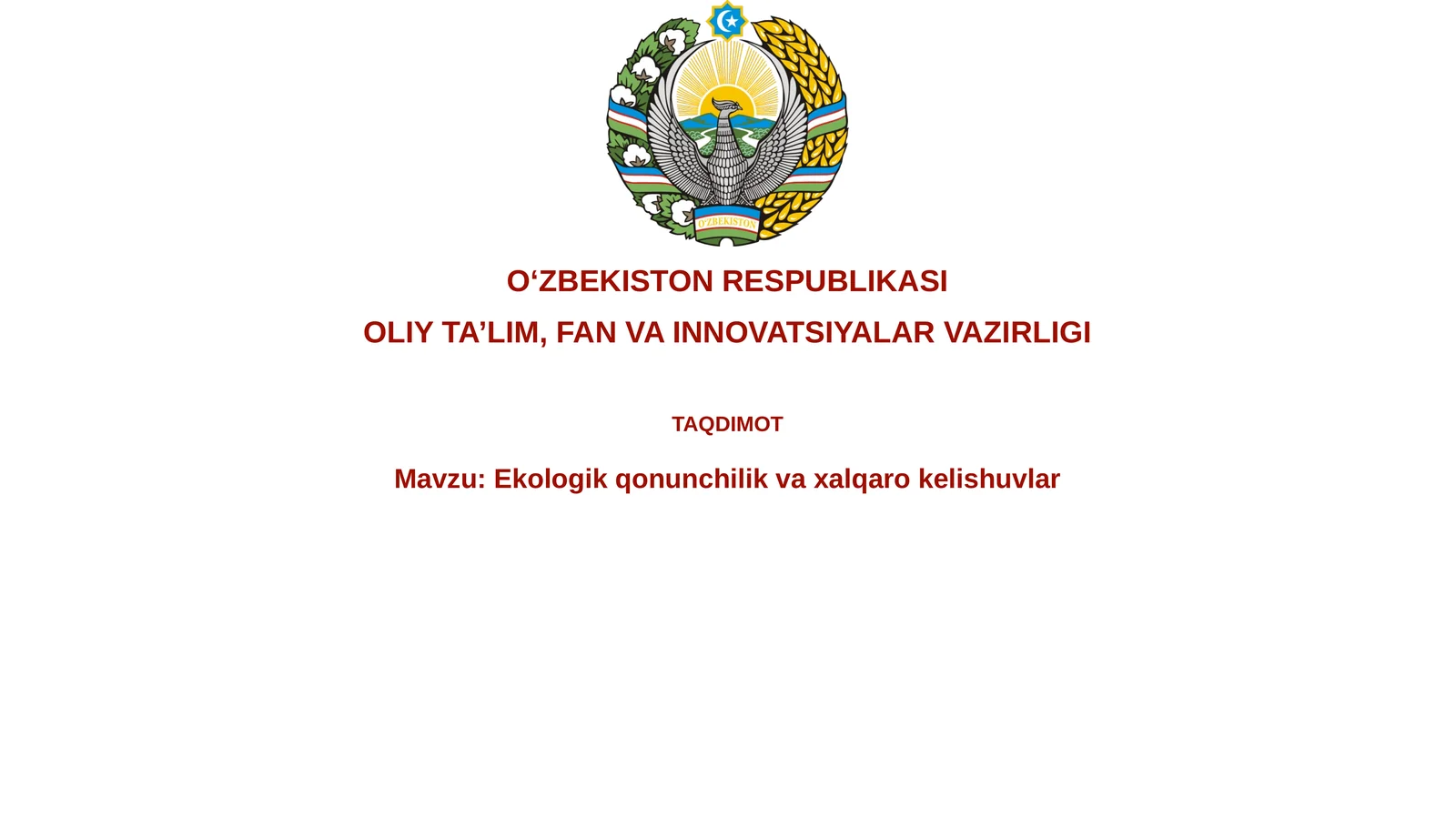 Ekologik qonunchilikning asosiy tamoyillari