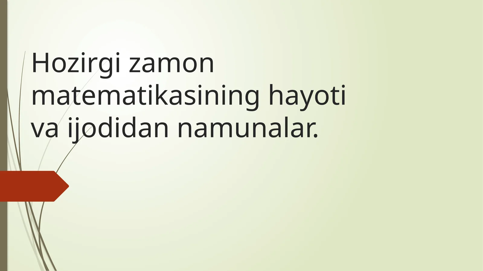 Hozirgizamon matematika