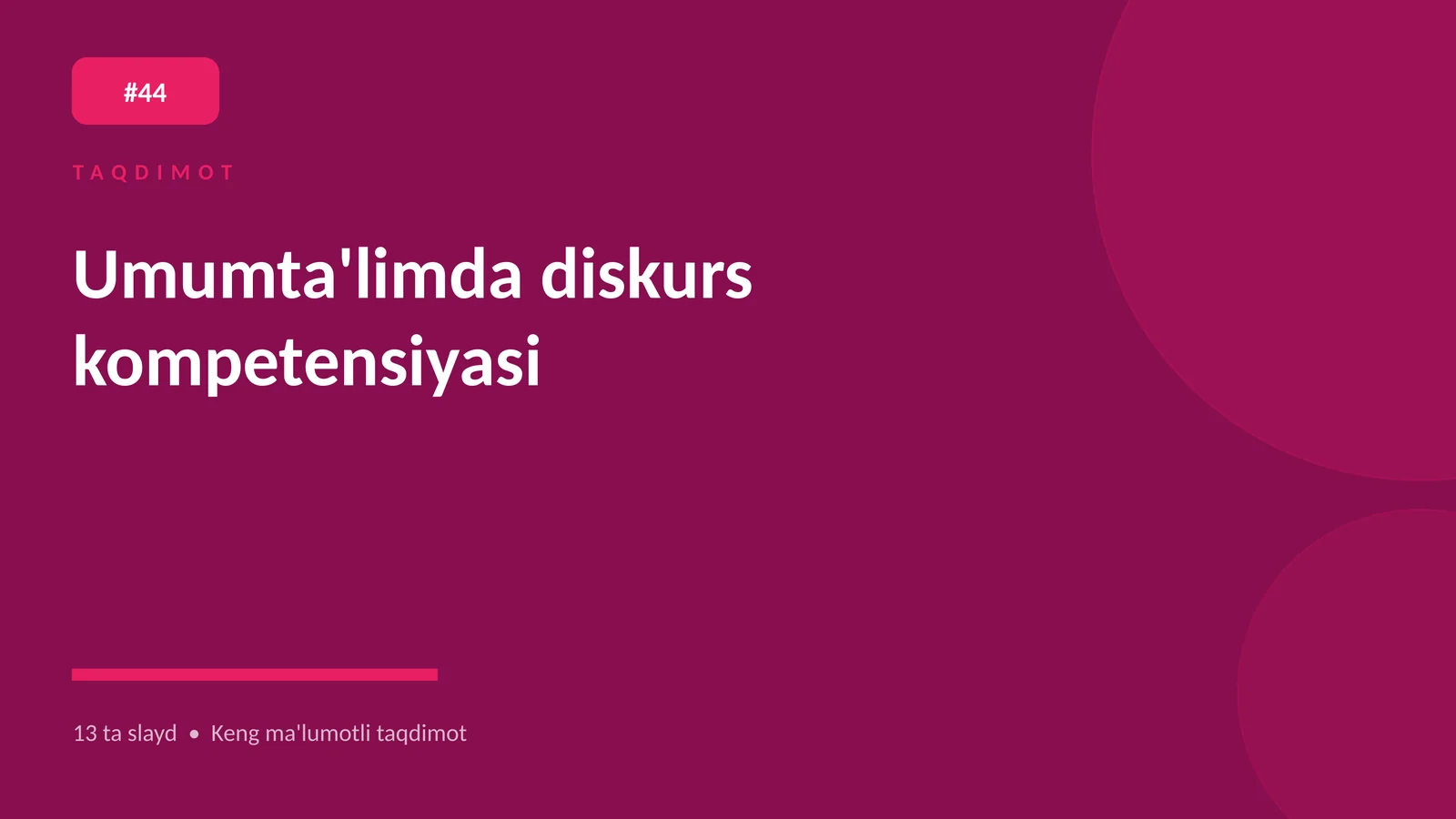 Umumta'limda diskurs kompetensiyasi