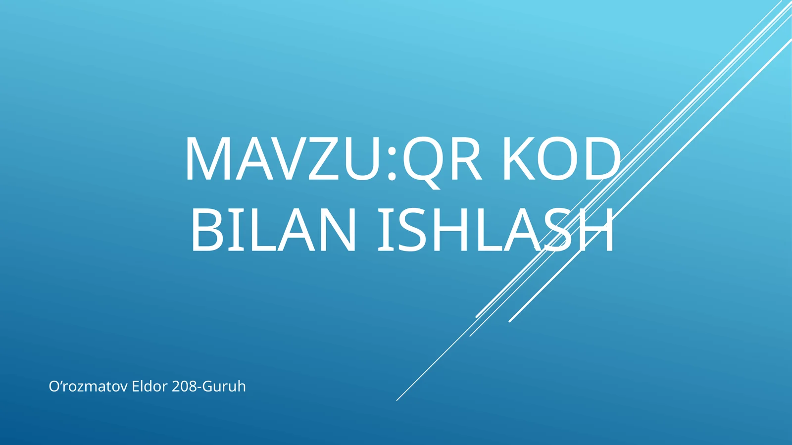 QR kod bilan ishlash