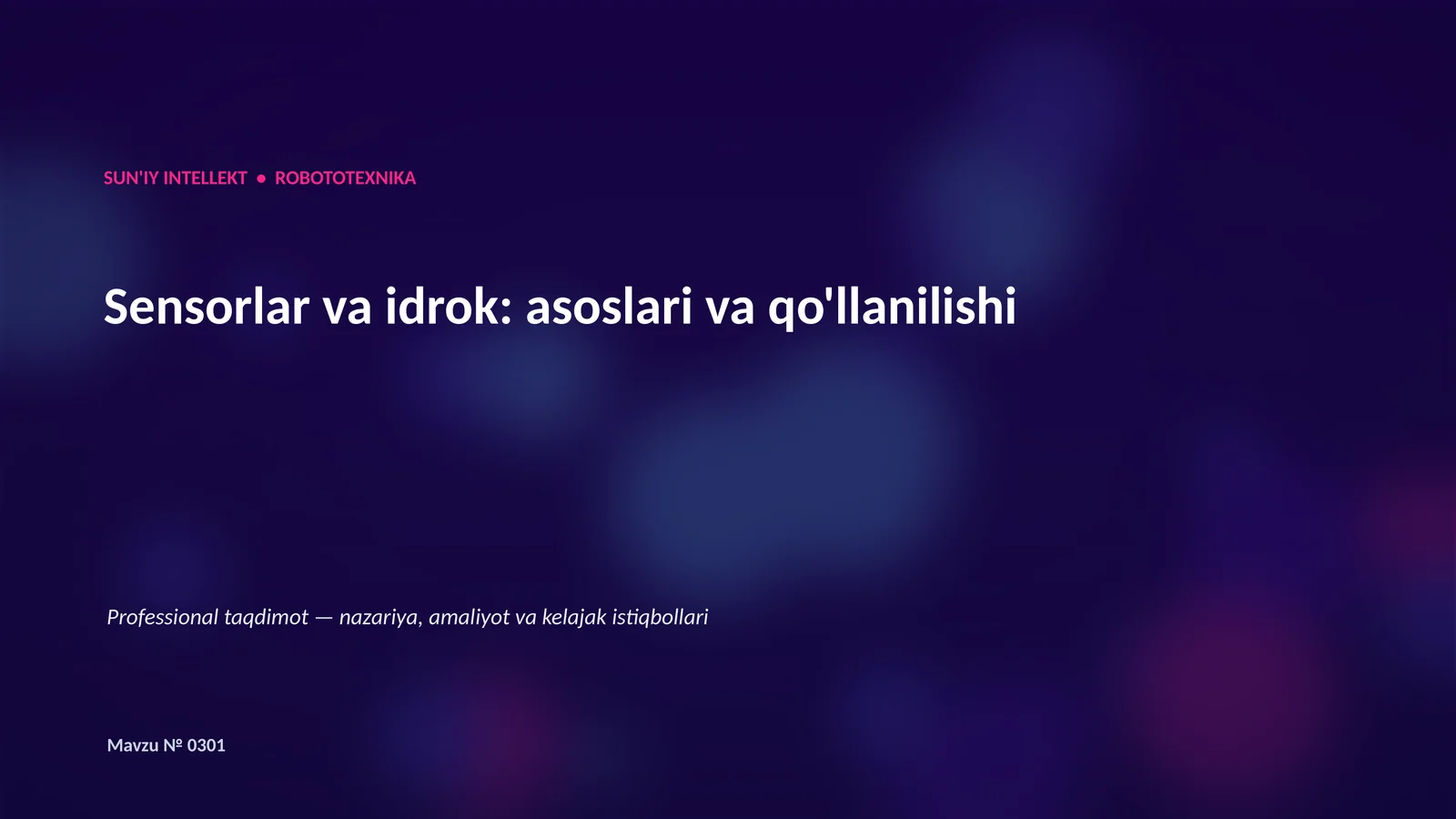 Sensorlar va idrok: asoslari va qo'llanilishi