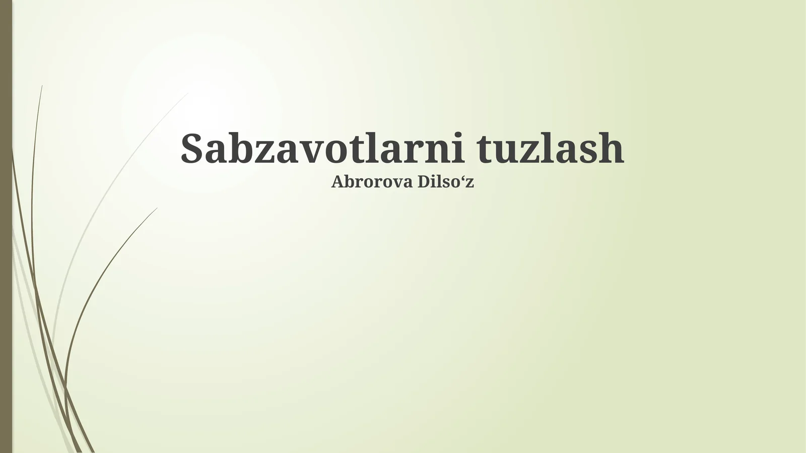 Sabzavotlarni tuzlash