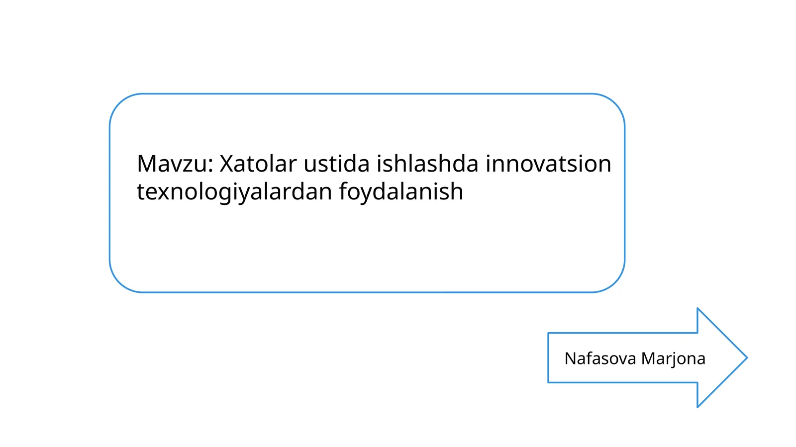 Xatolar ustida ishlashda innovatsion texnologiyalardan foydalanish