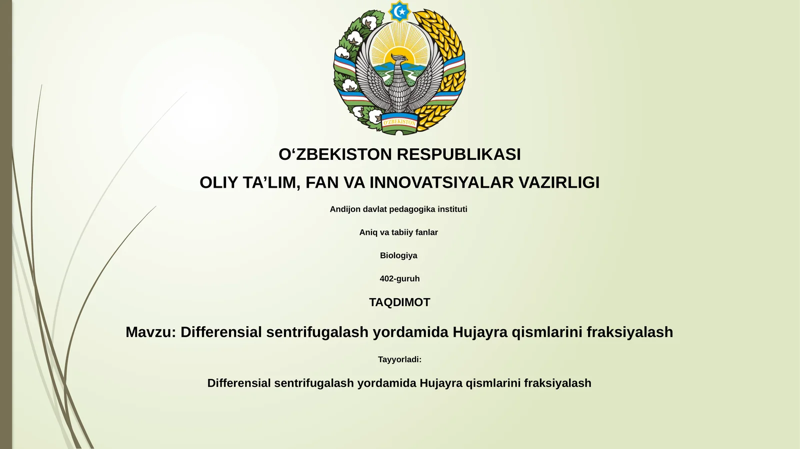 Differensial sentrifugalash yordamida Hujayra qismlarini fraksiyalash