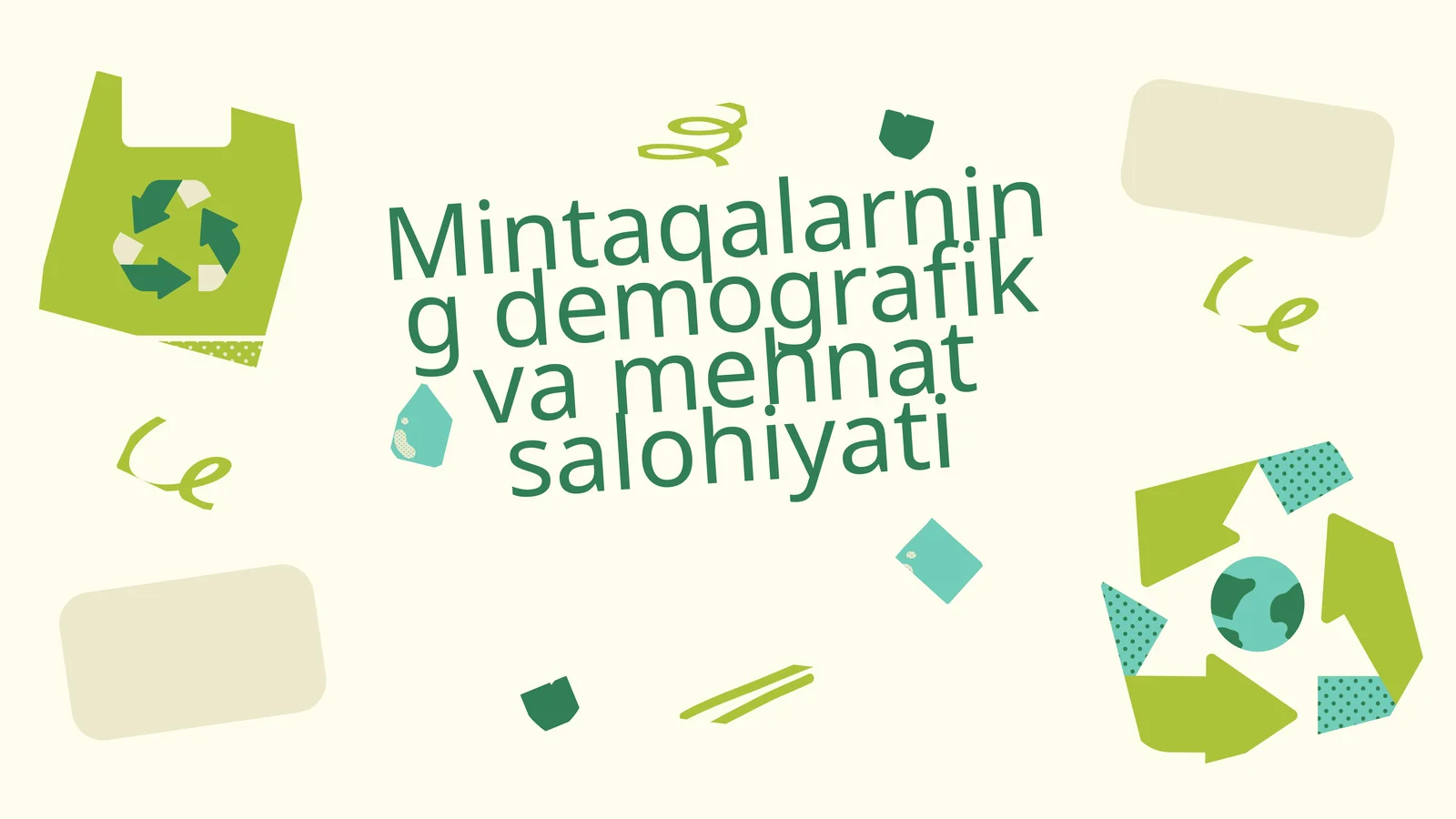 Mintaqalarning demografik va mehnat salohiyati