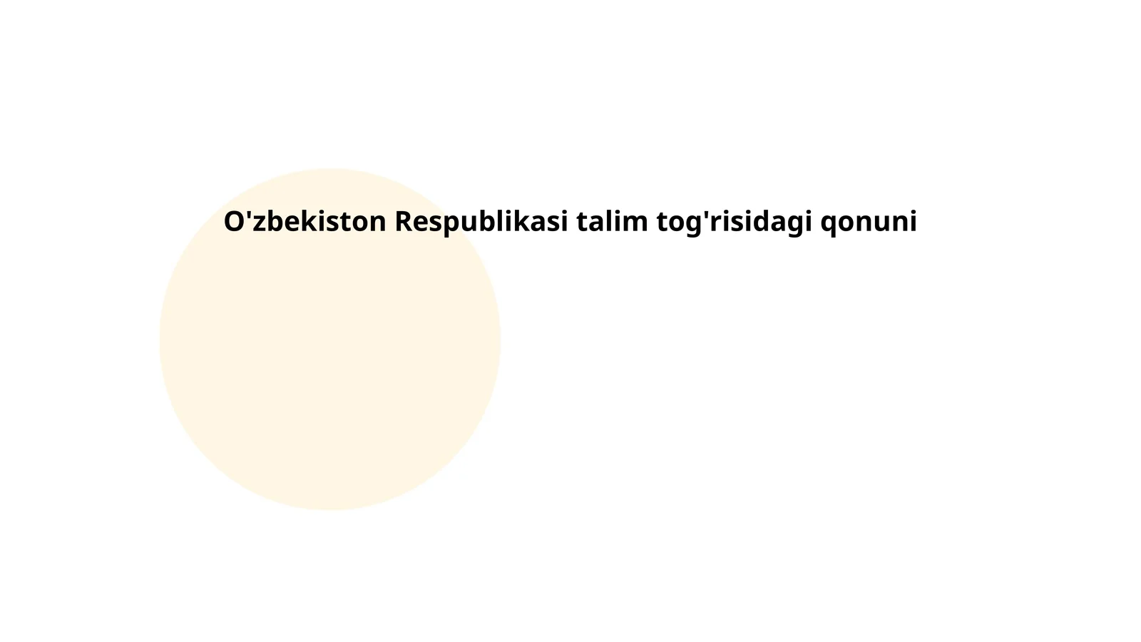 Ta'lim tizimining umumiy tamoyillari