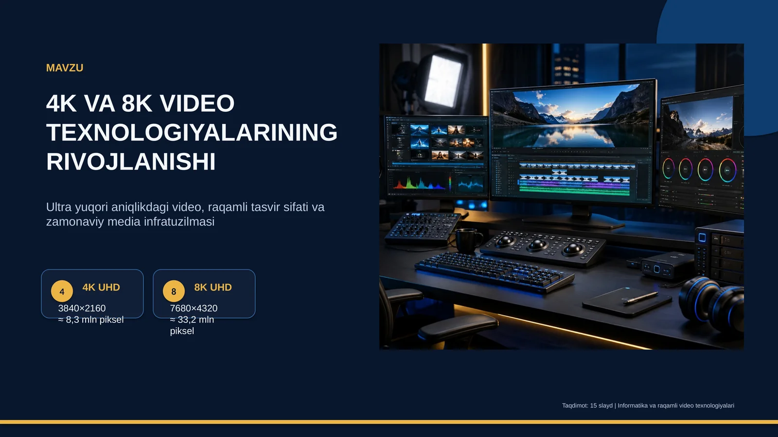 4K VA 8K VIDEO TEXNOLOGIYALARINING RIVOJLANISHI