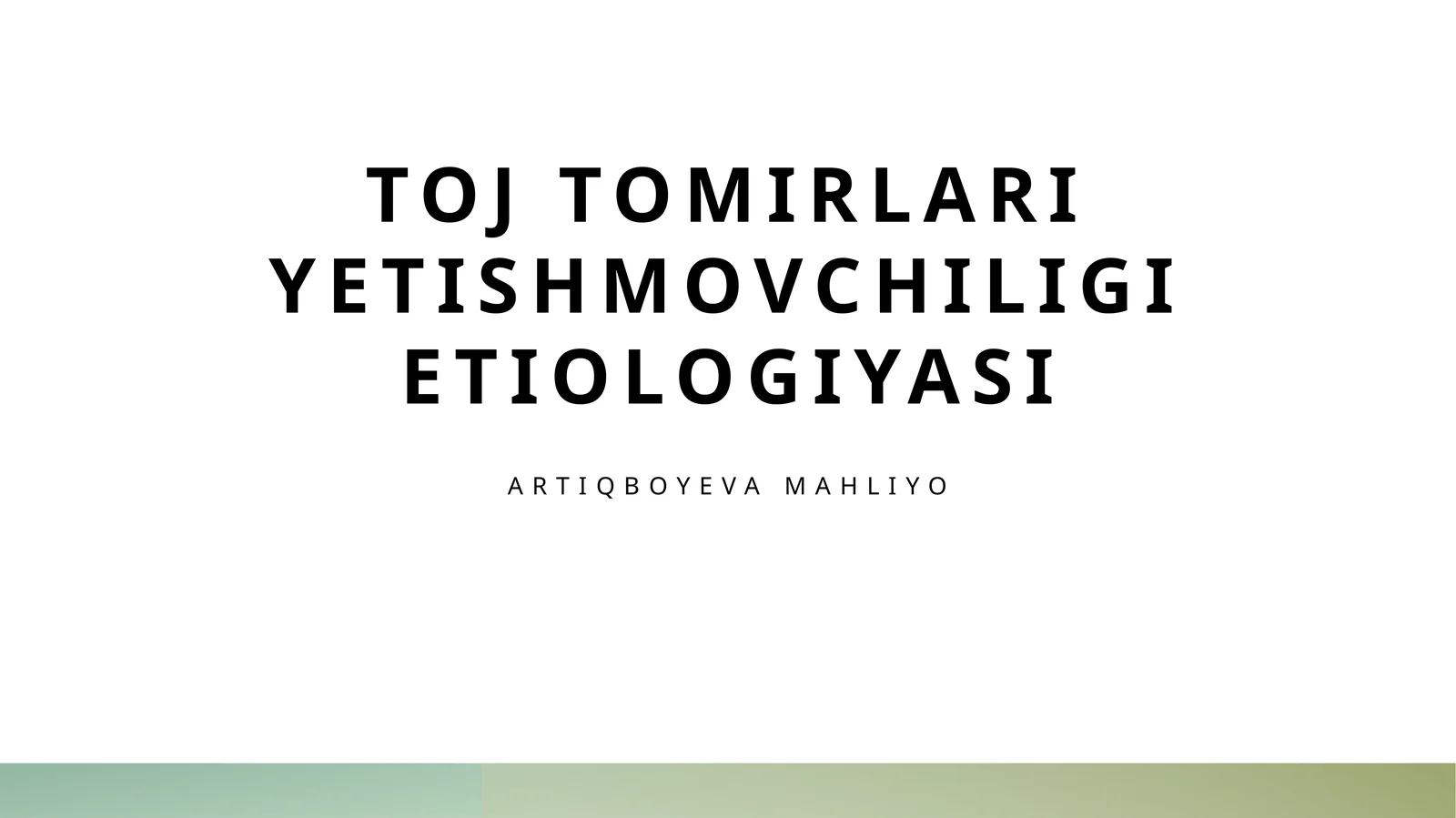Toj tomirlari yetishmovchiligi etiologiyasi