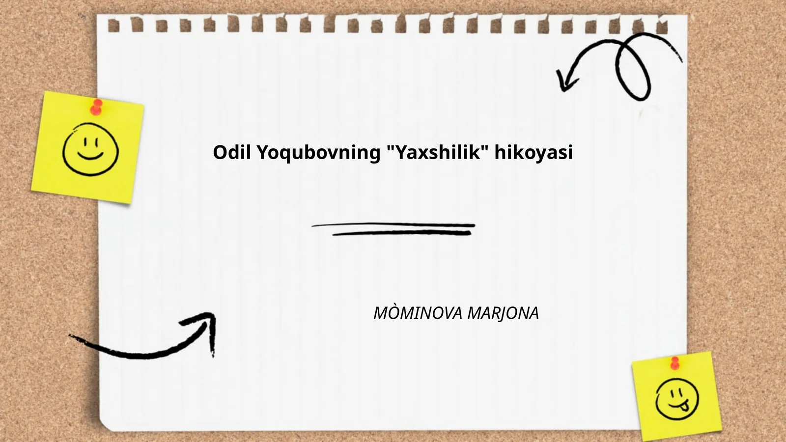 Odil Yoqubovning "Yaxshilik" hikoyasi