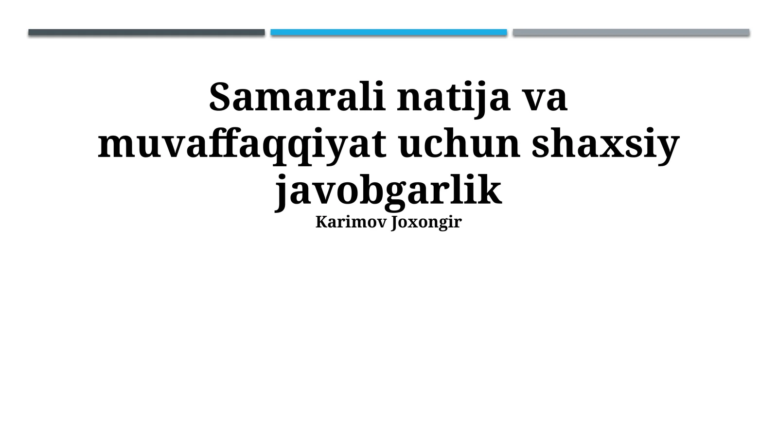 Shaxsiy javobgarlik