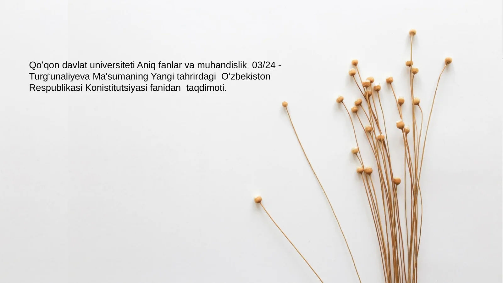 Yangi tahrirdagi Oʻzbekiston Respublikasi Konistitutsiyasi fanidan taqdimoti