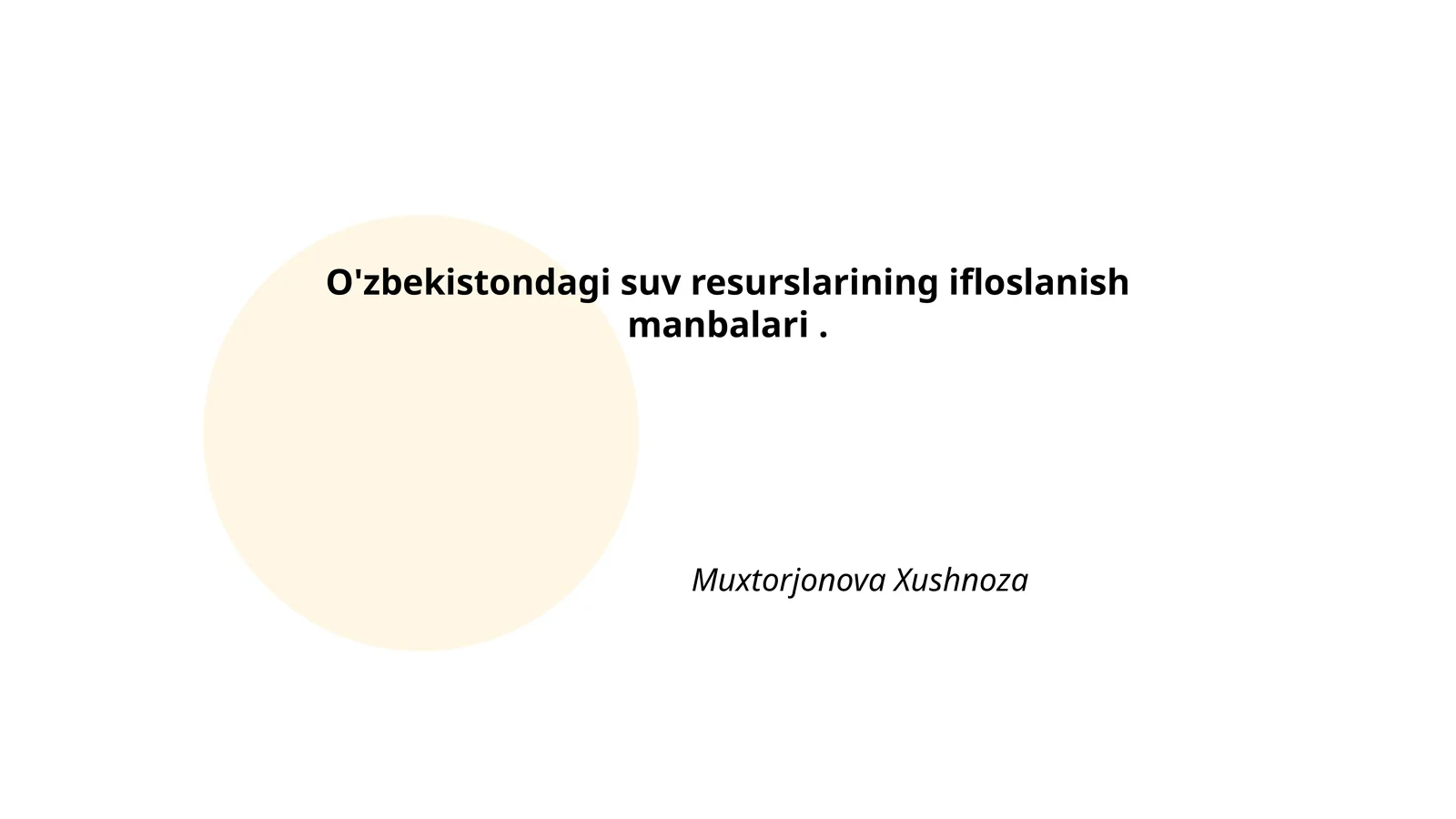 O'zbekistondagi suv resurslarining ifloslanish manbalari