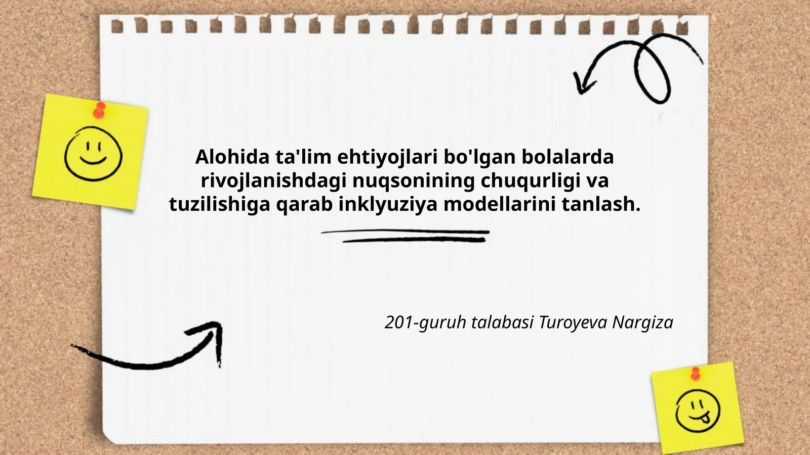 Alohida ta'lim ehtiyojlari bo'lgan bolalarda rivojlanishdagi nuqsonining chuqurligi va tuzilishiga qarab inklyuziya modellarini tanlash