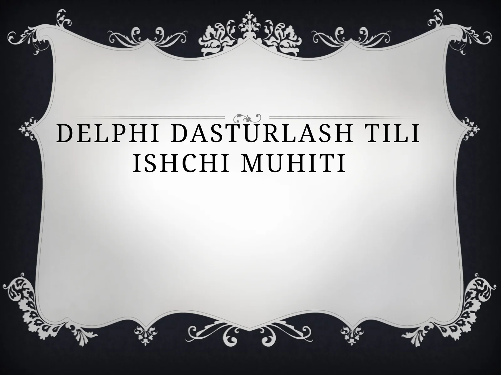 Delphi dasturlash tili ishchi muhiti
