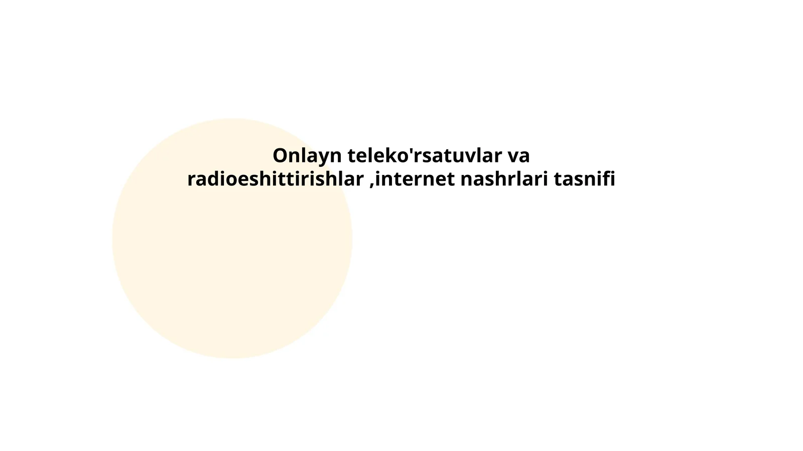 Onlayn teleko'rsatuvlar va radioeshittirishlar,internet nashrlari tasnifi