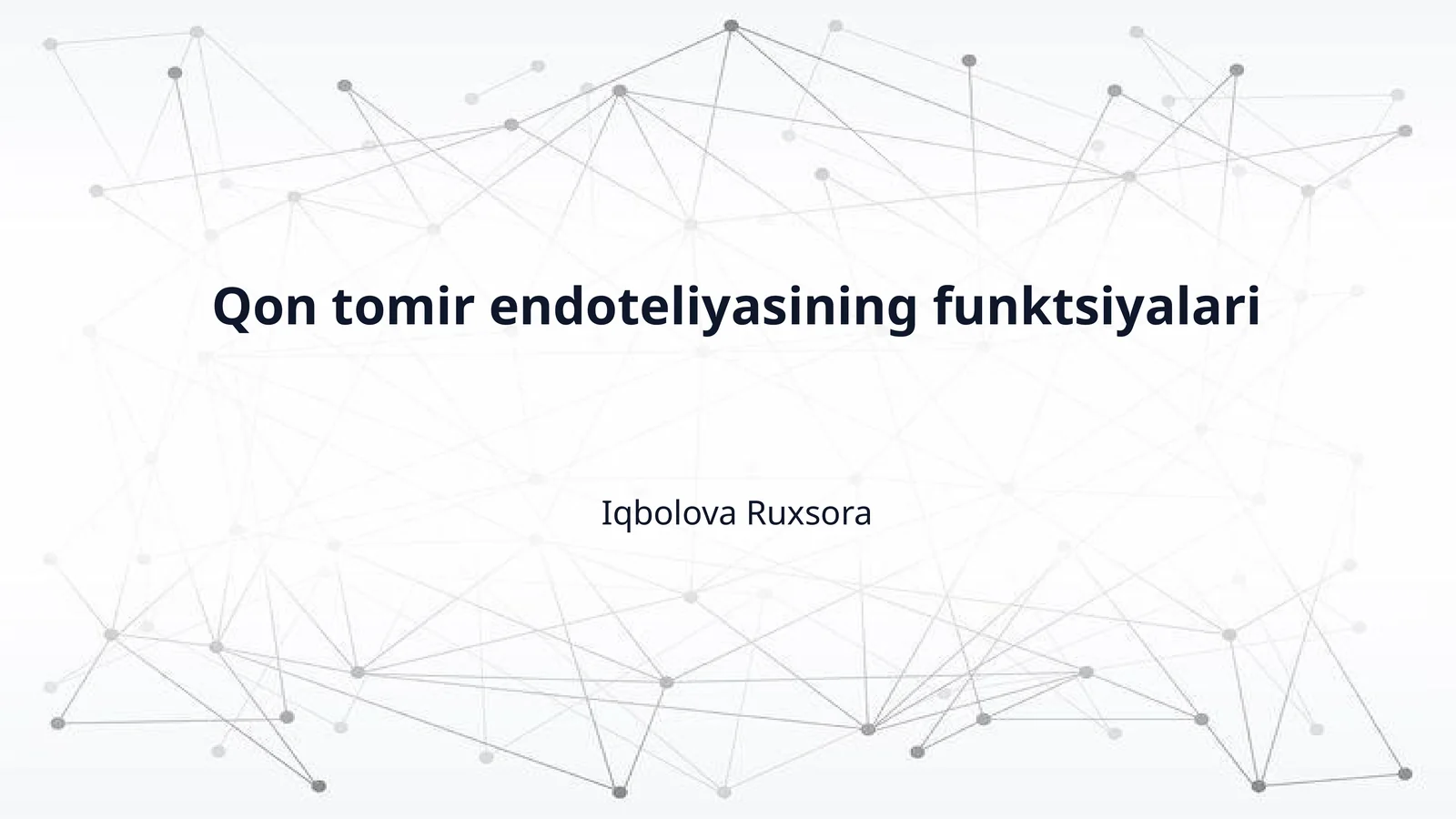 Qon tomir endoteliyasining funktsiyalari