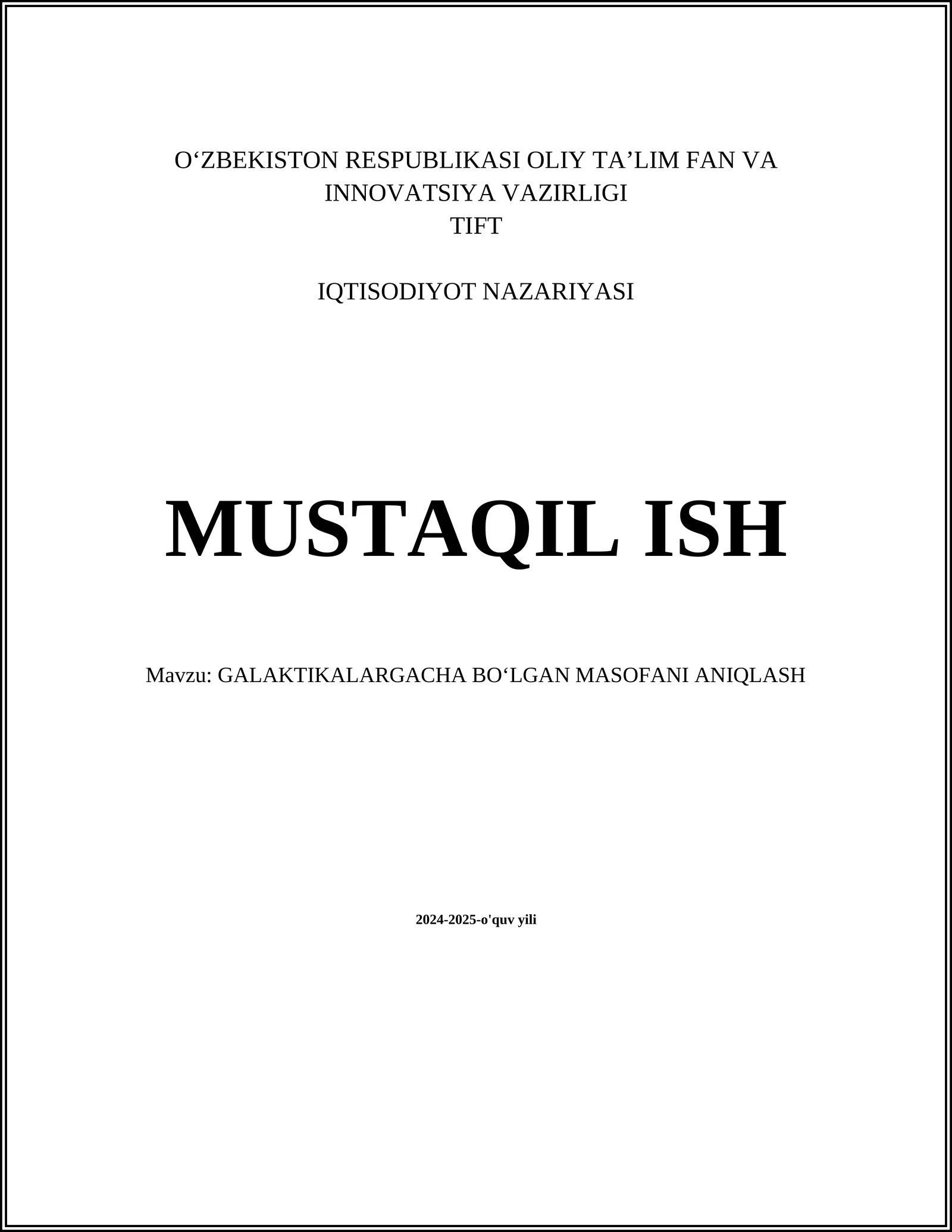 GALAKTIKALARGACHA BOʻLGAN MASOFANI ANIQLASH
