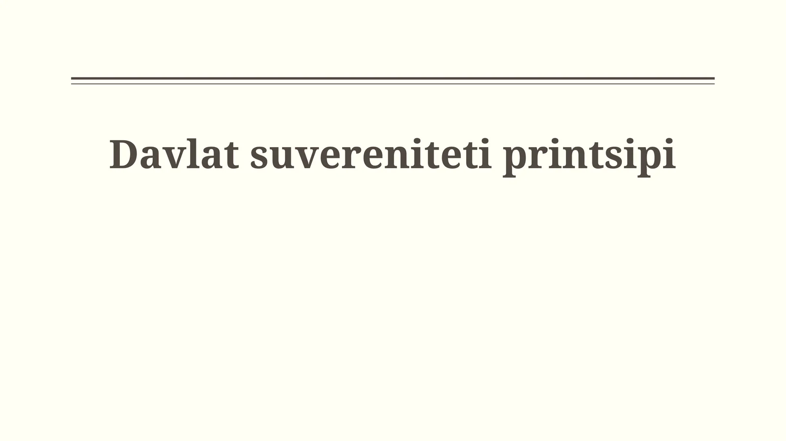 Davlat suvereniteti printsipi