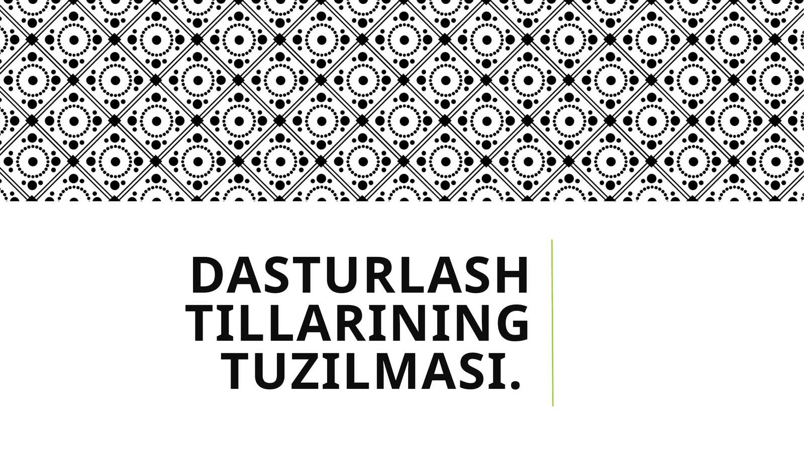 Dasturlash tillarining tuzilmasi