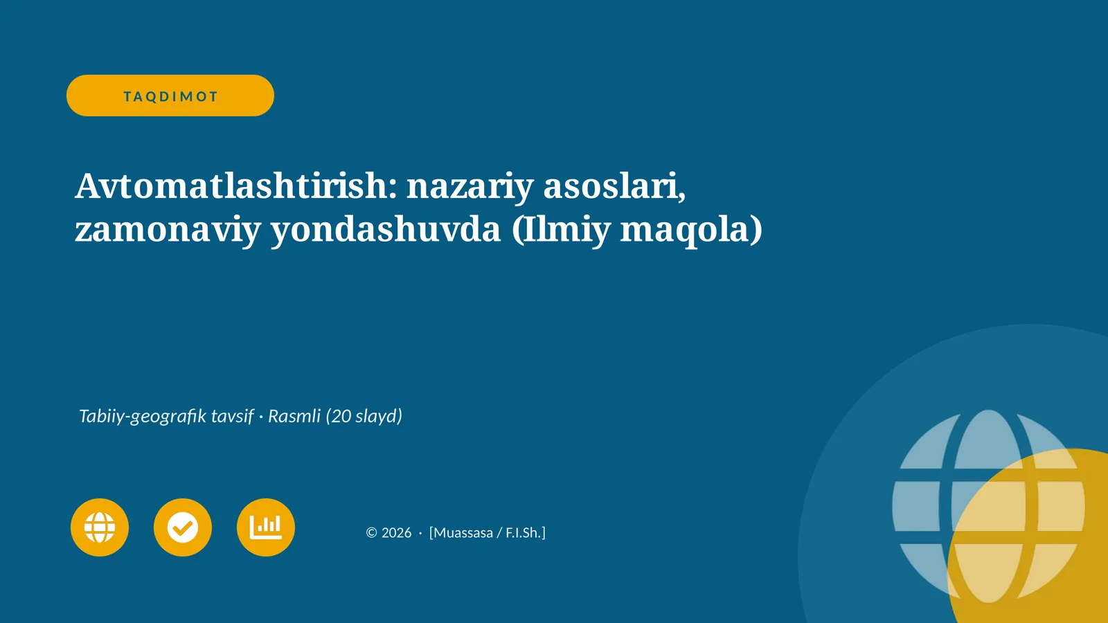 Avtomatlashtirish: nazariy asoslari, zamonaviy yondashuvda (Ilmiy maqola)