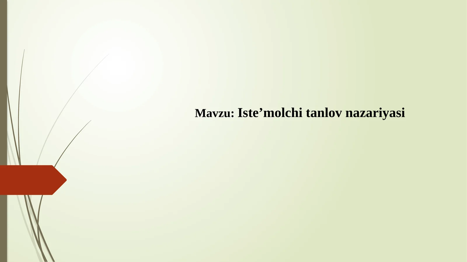 Iste’molchi tanlov nazariyasi