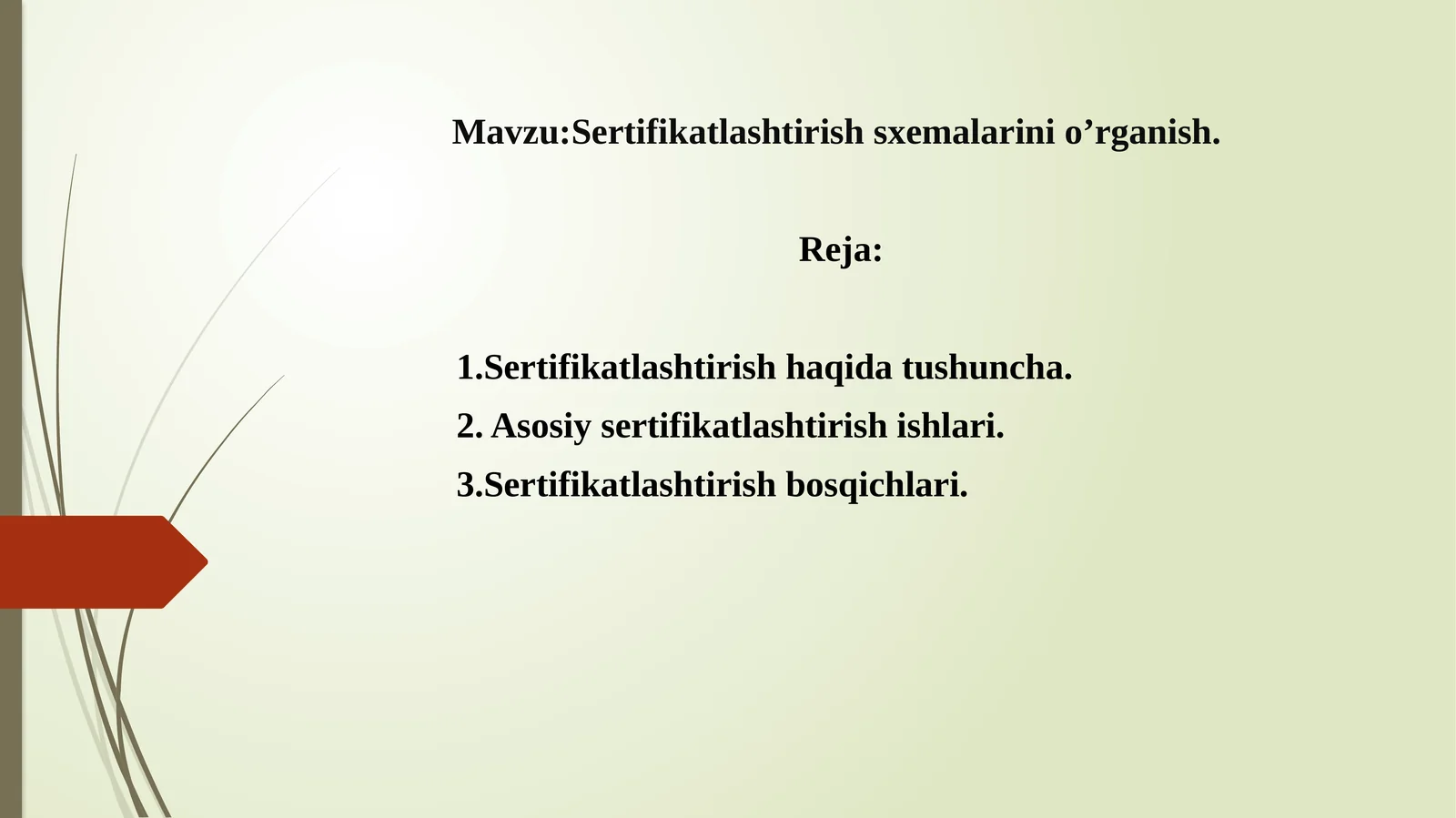 Sertifikatlashtirishsxemalarinio’rganish