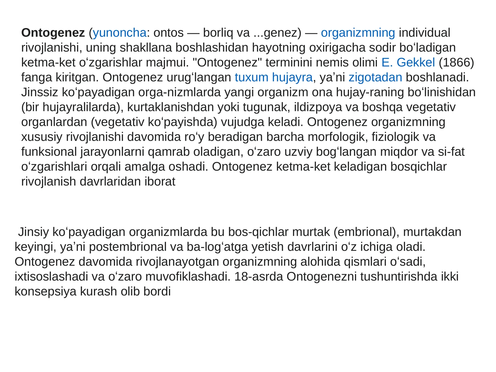 Ontogenez