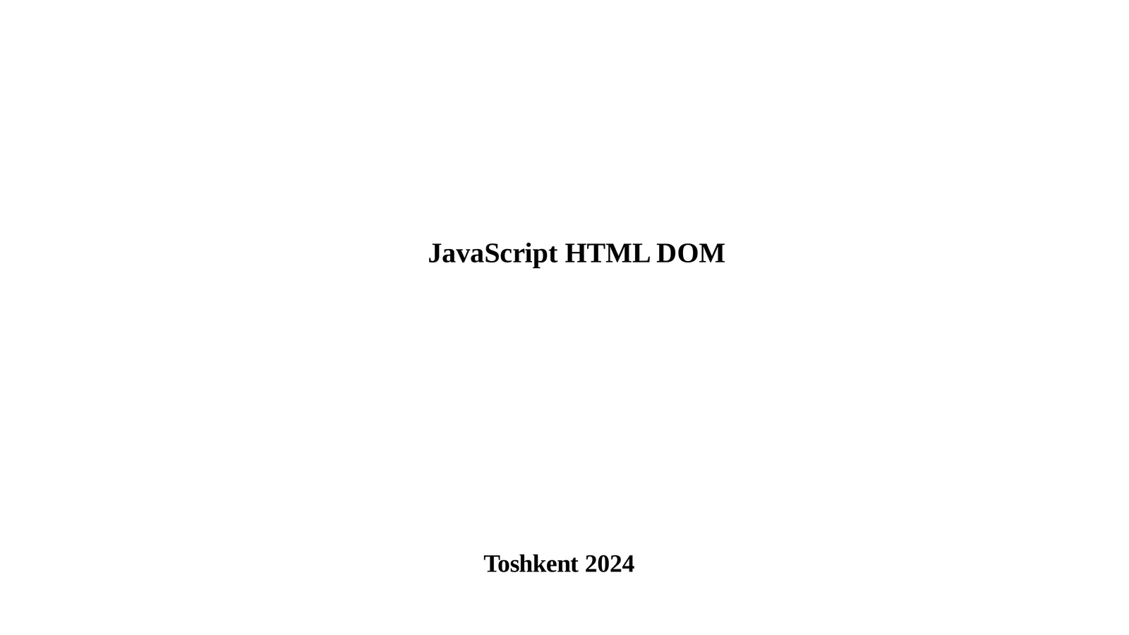 JavaScript HTML DOM