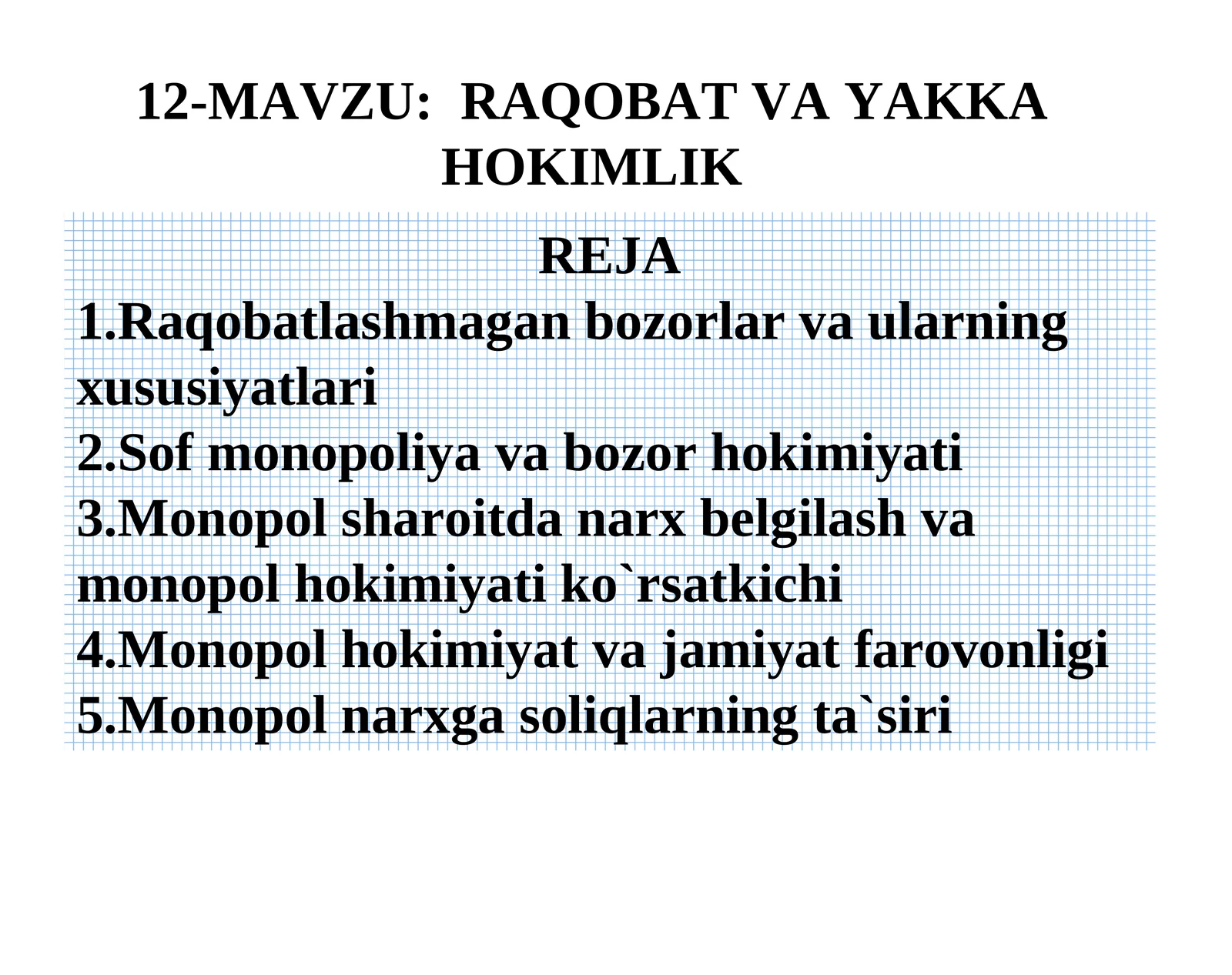 RAQOBAT VA YAKKA HOKIMLIK