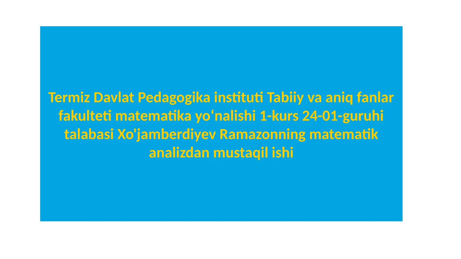 Funksiyaning nuqtadagi uzluksizligi
