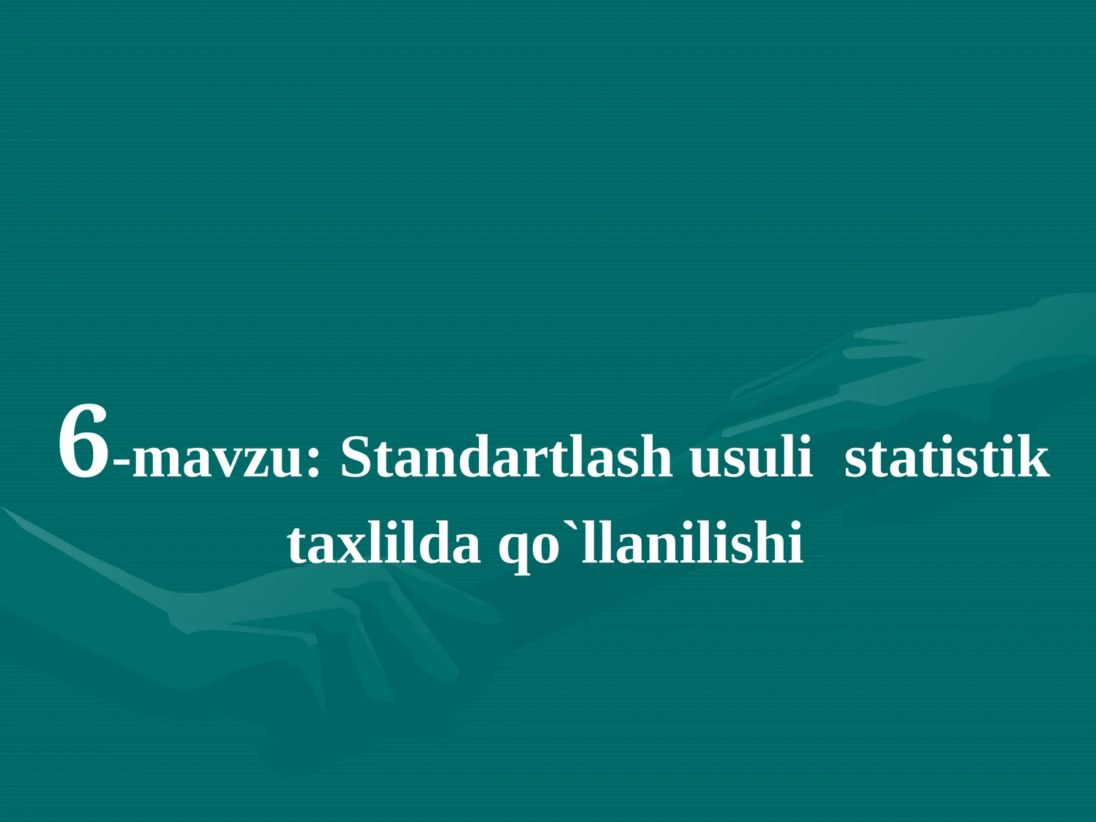 Standartlash usuli statistik taxlilda qo`llanilishi