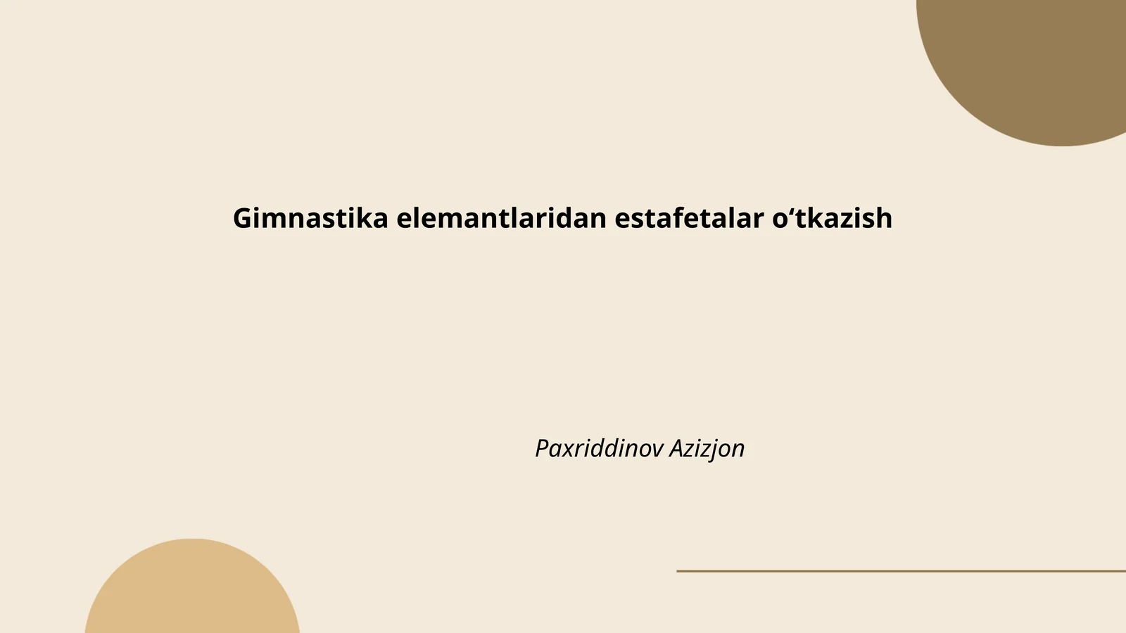 Gimnastika elementlaridan estafetalar o‘tkazish
