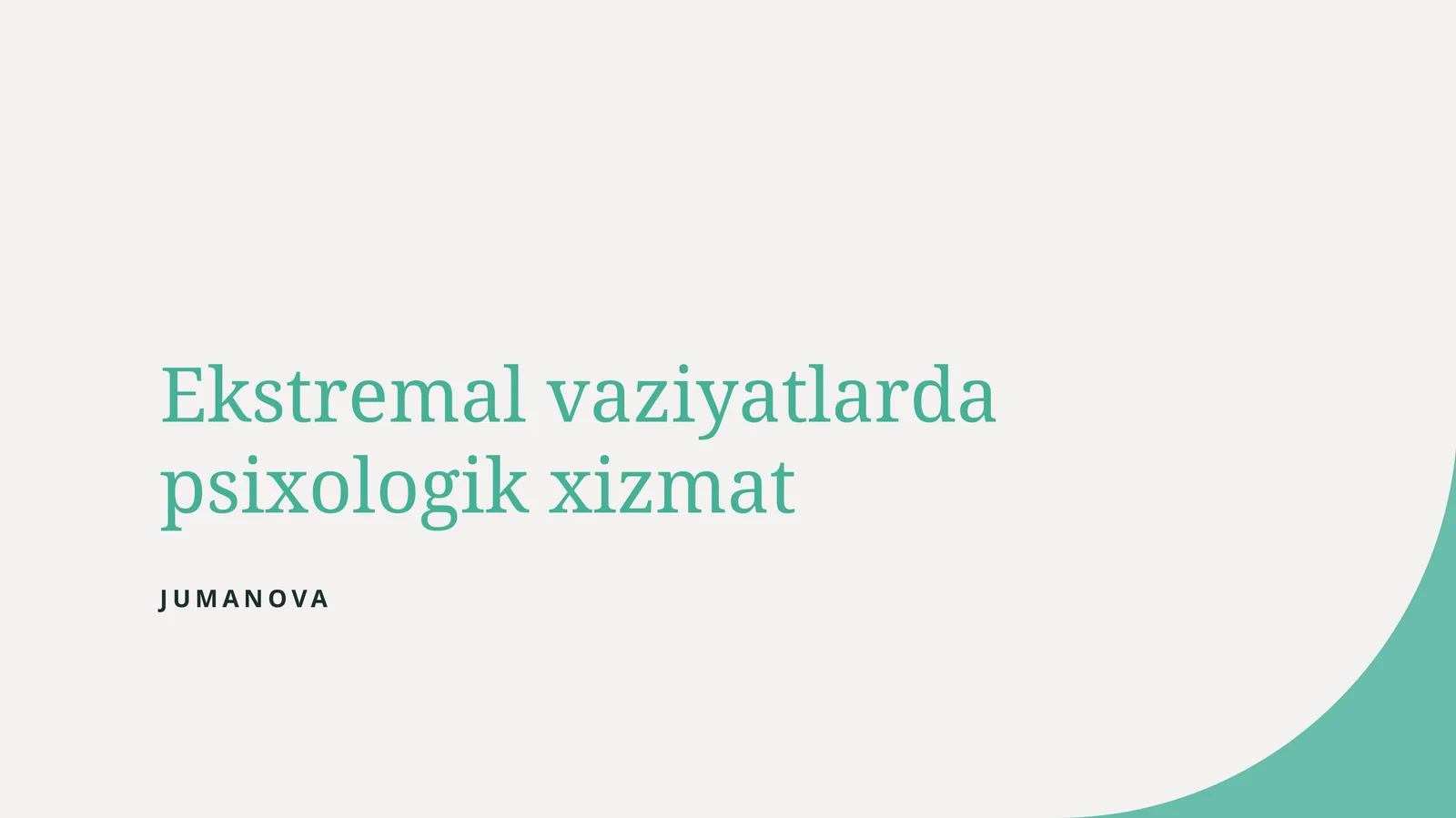 Ekstremal vaziyatlarda psixologik xizmat
